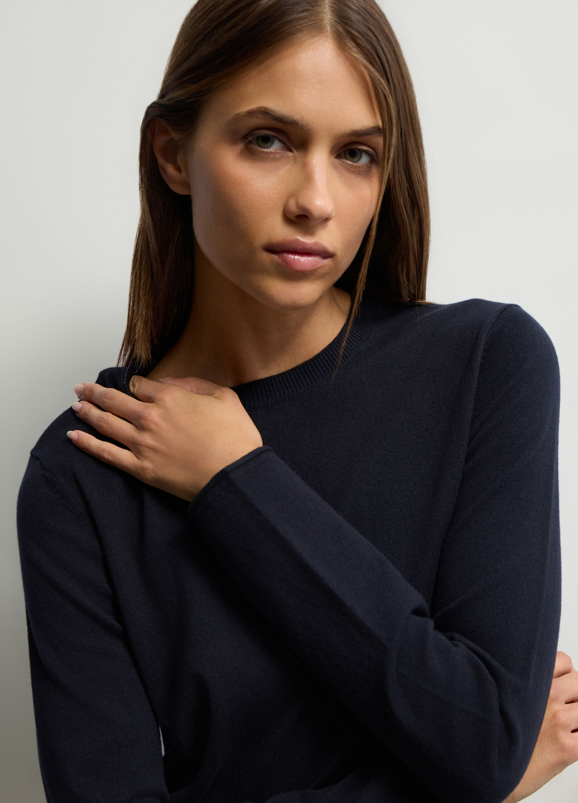 Pullover girocollo rasato donna_2
