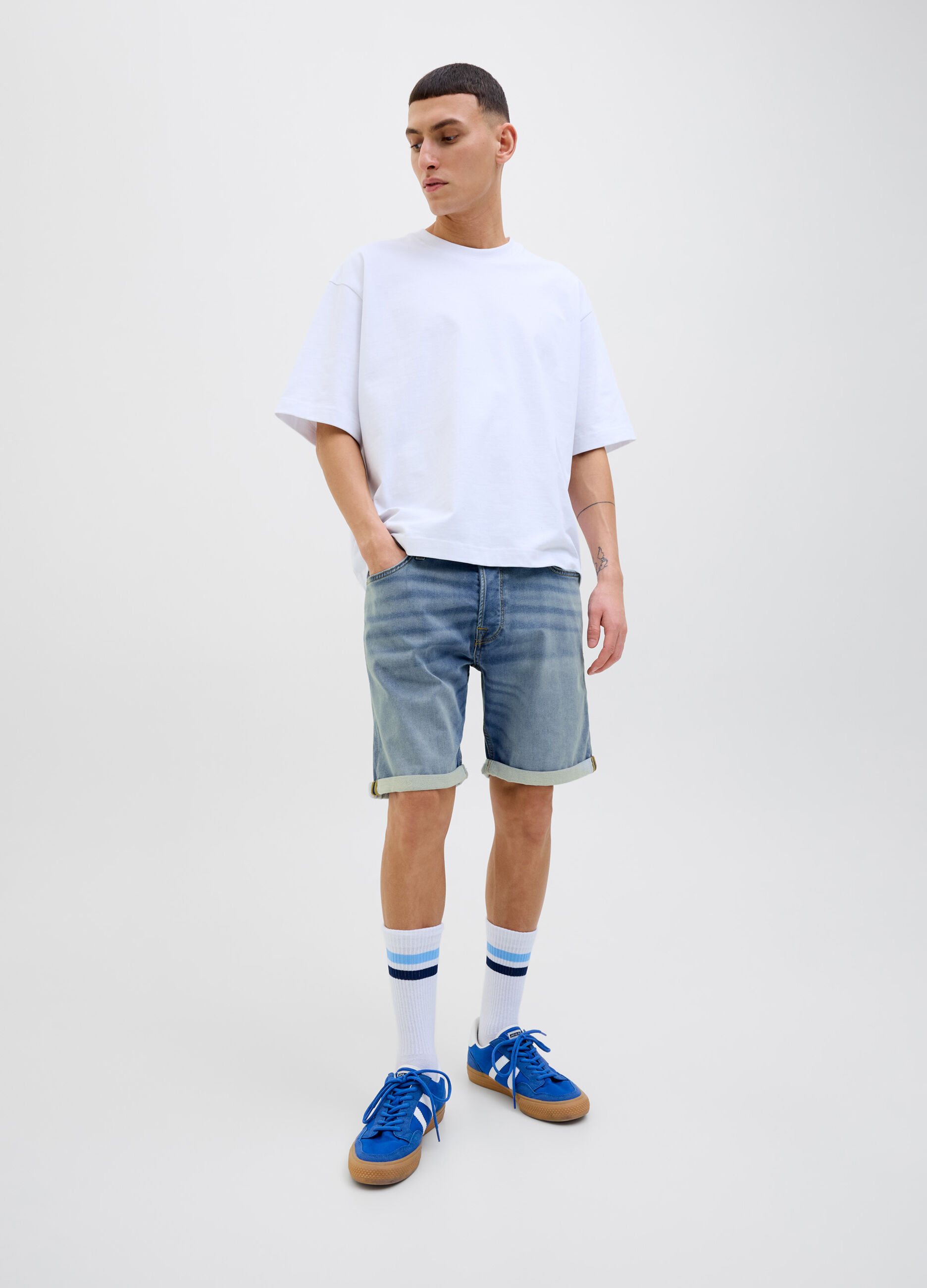 Shorts regular fit in denim uomo