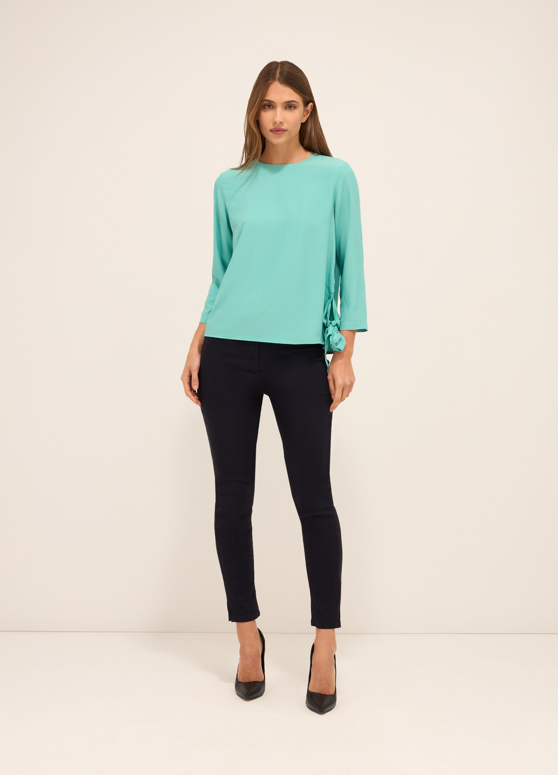 Pantaloni in misto viscosa donna_0