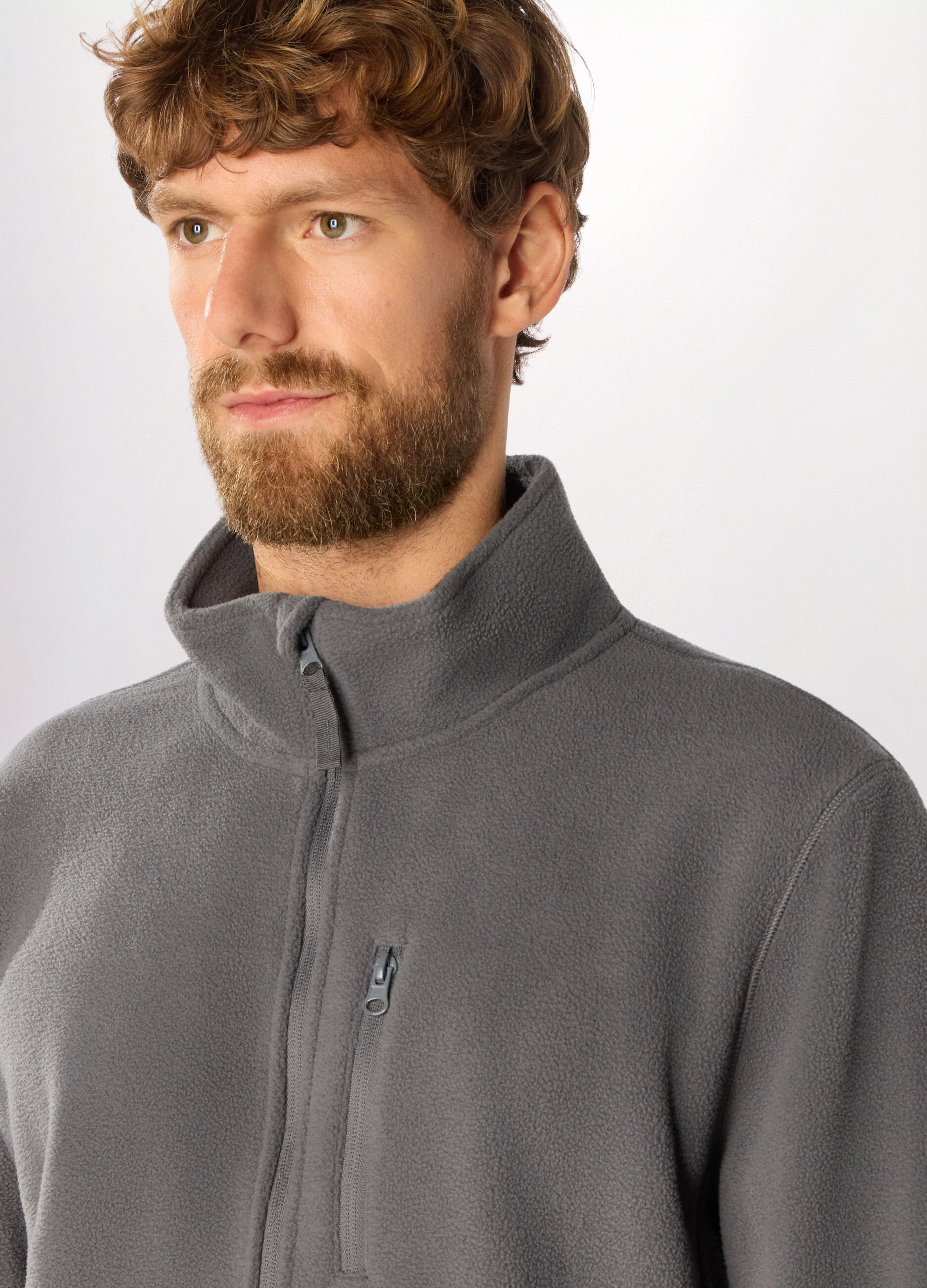 Felpa in pile con zip uomo_2