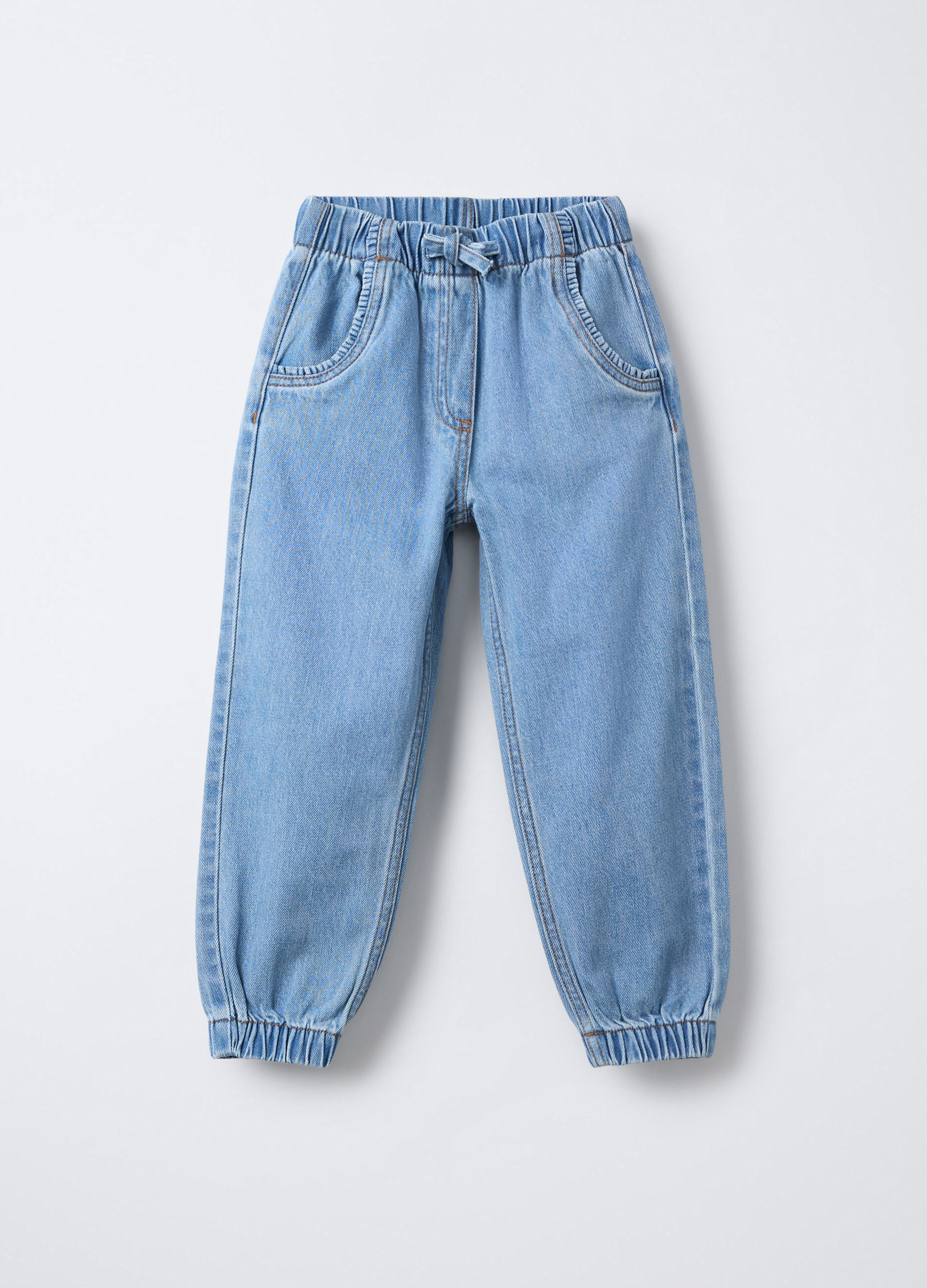 Jogger in denim Fit Regular bambina_0