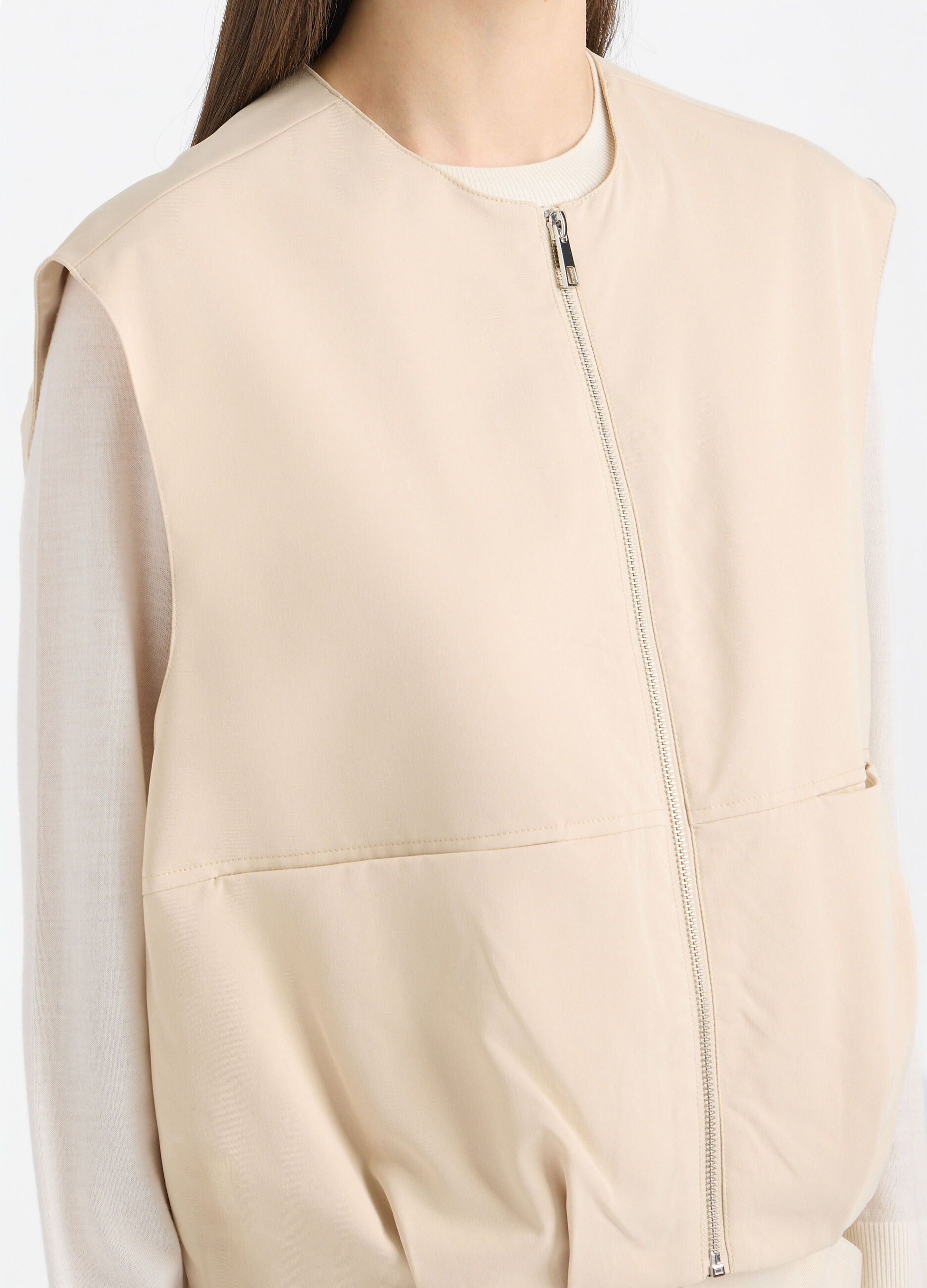 Gilet girocollo Slim Fit donna_3