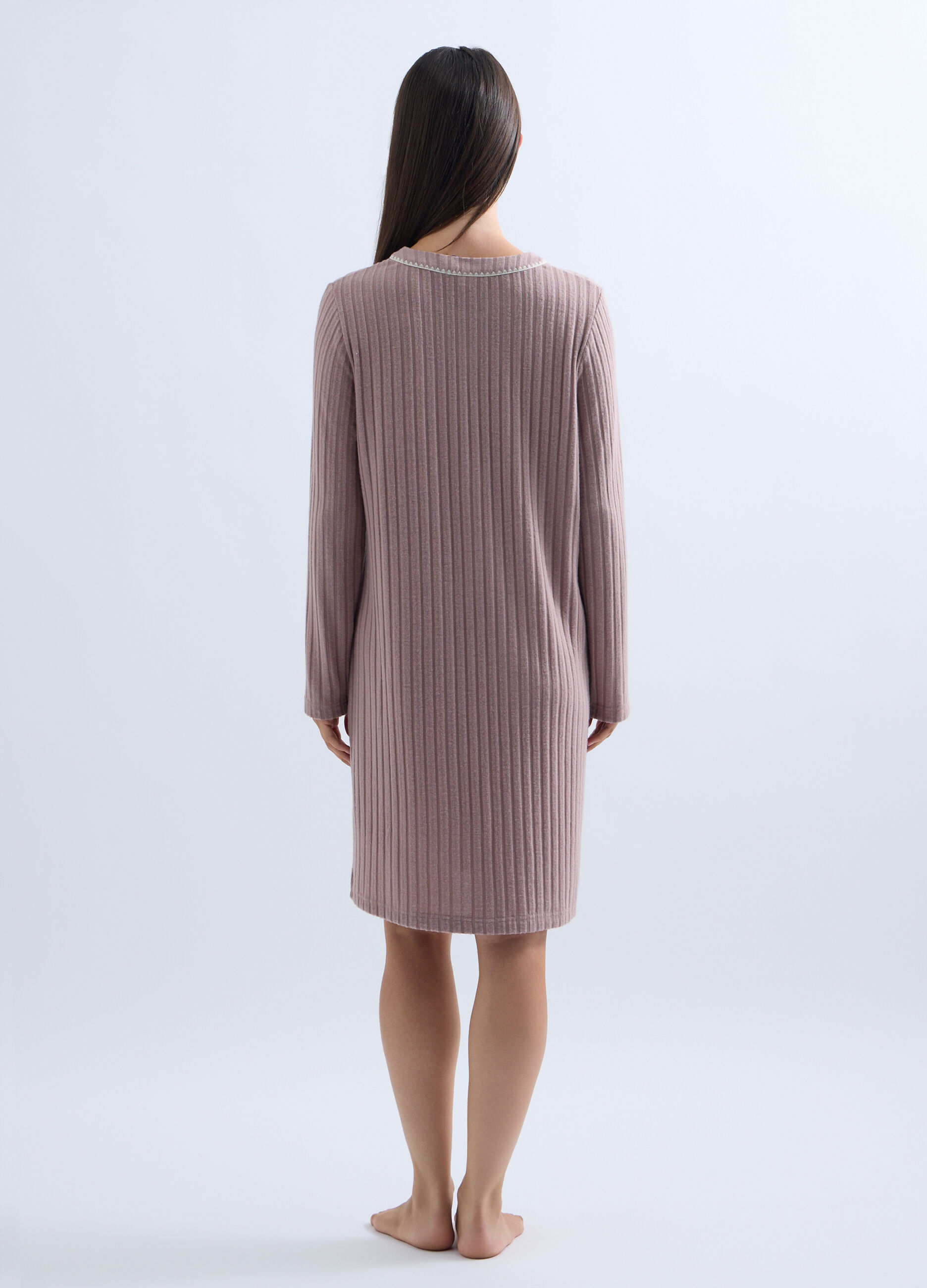 Camicia da notte in costina stretch donna_1