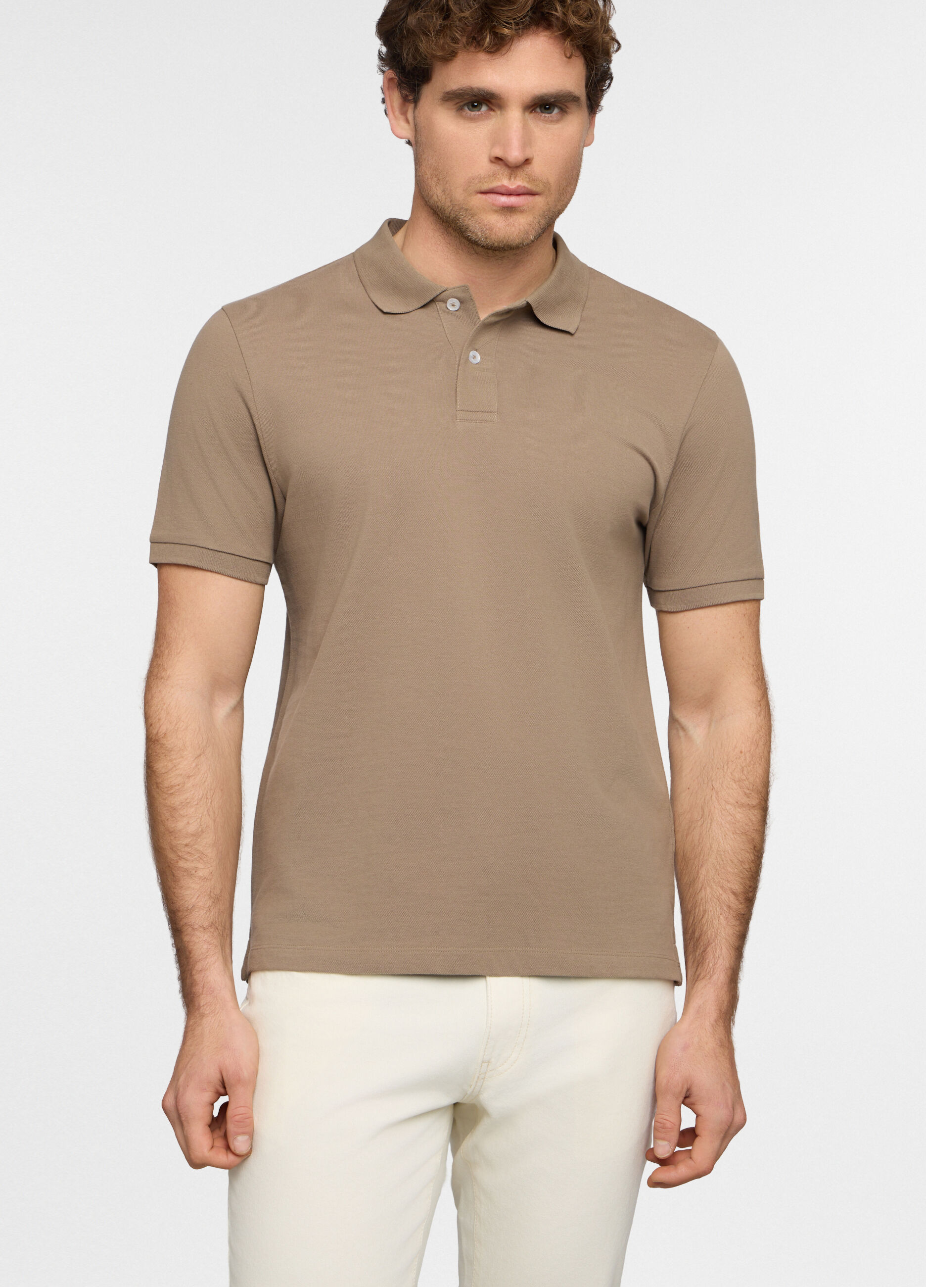 Polo a maniche corte in piquet di cotone uomo_0