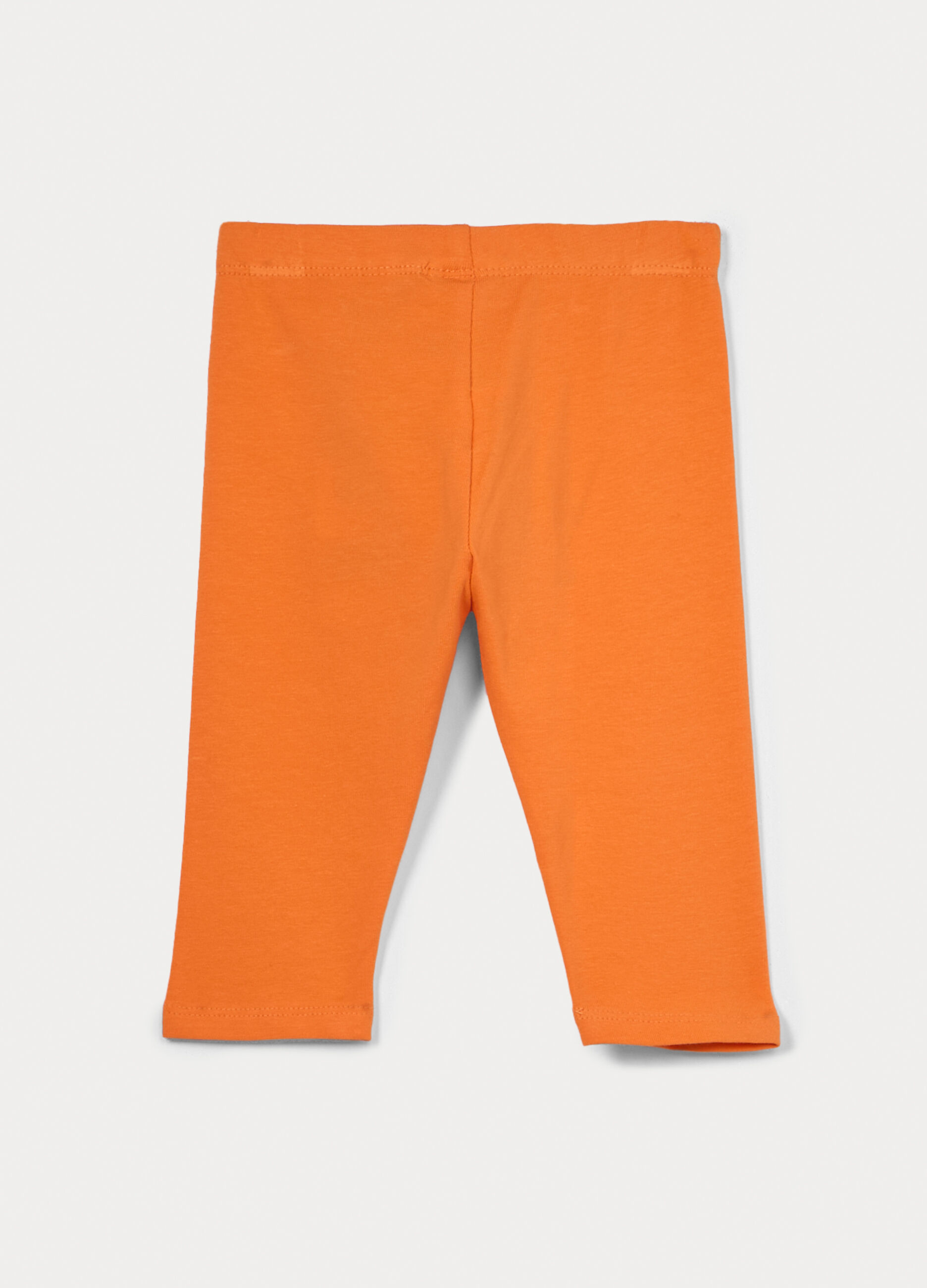 Leggings capri slim fit in jersey di cotone stretch bimba_1