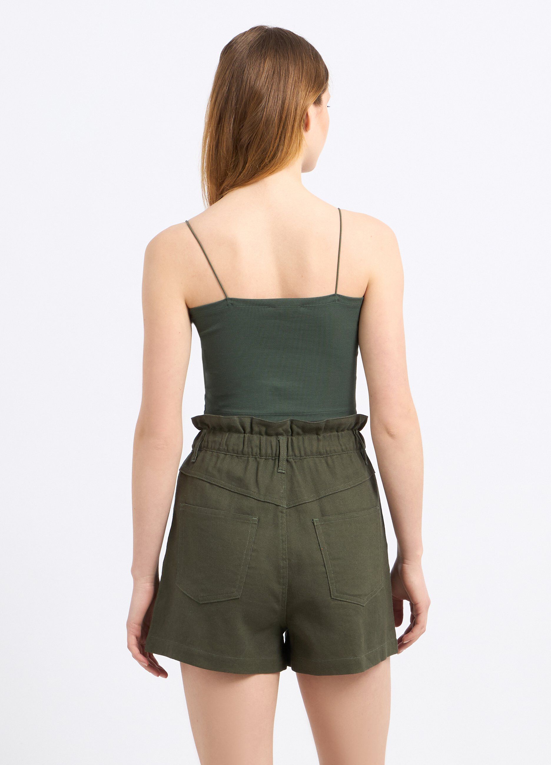 Top a fascia in costina di cotone stretch donna_1