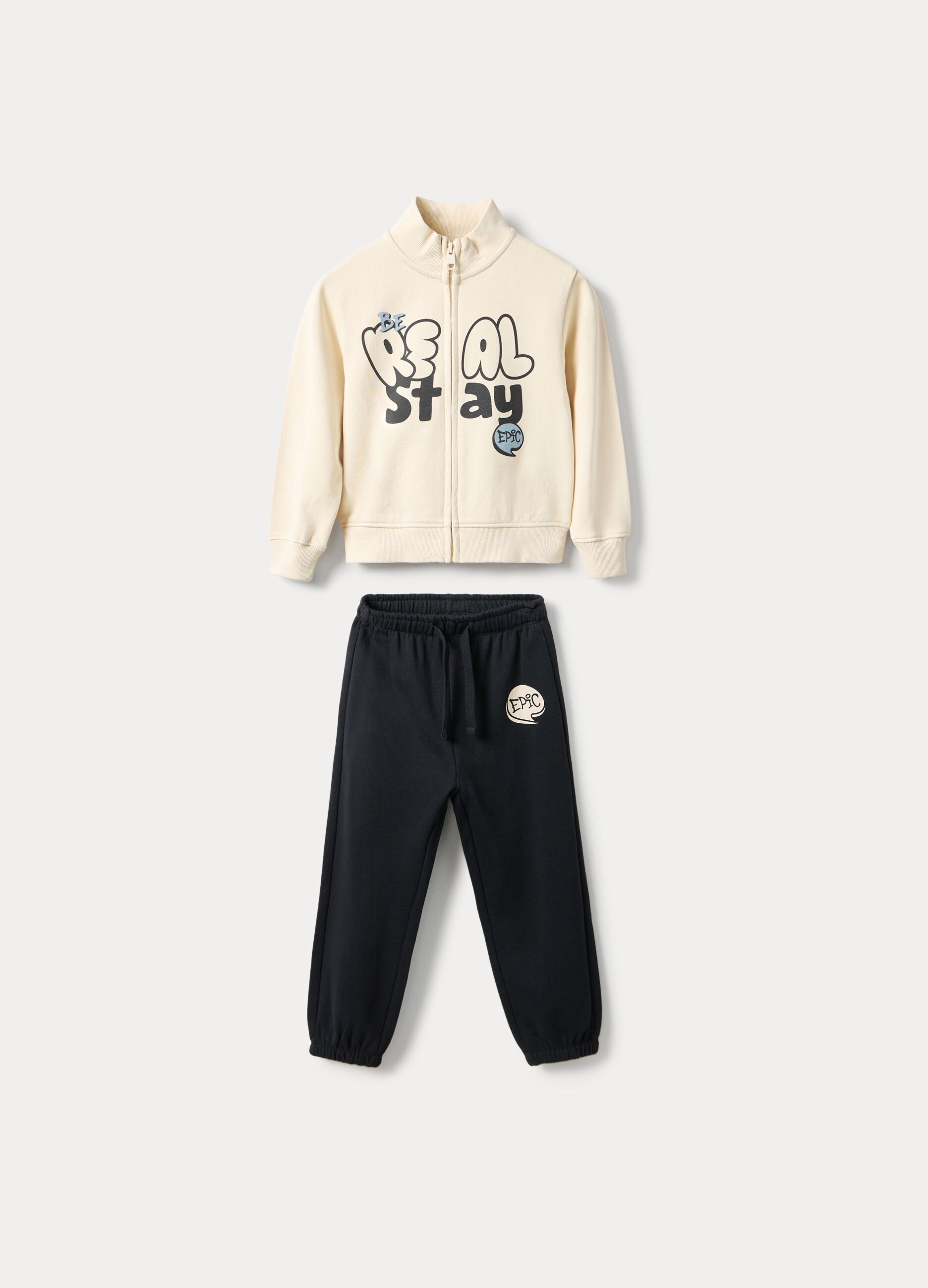Jogging set in felpa di puro cotone bambino_0