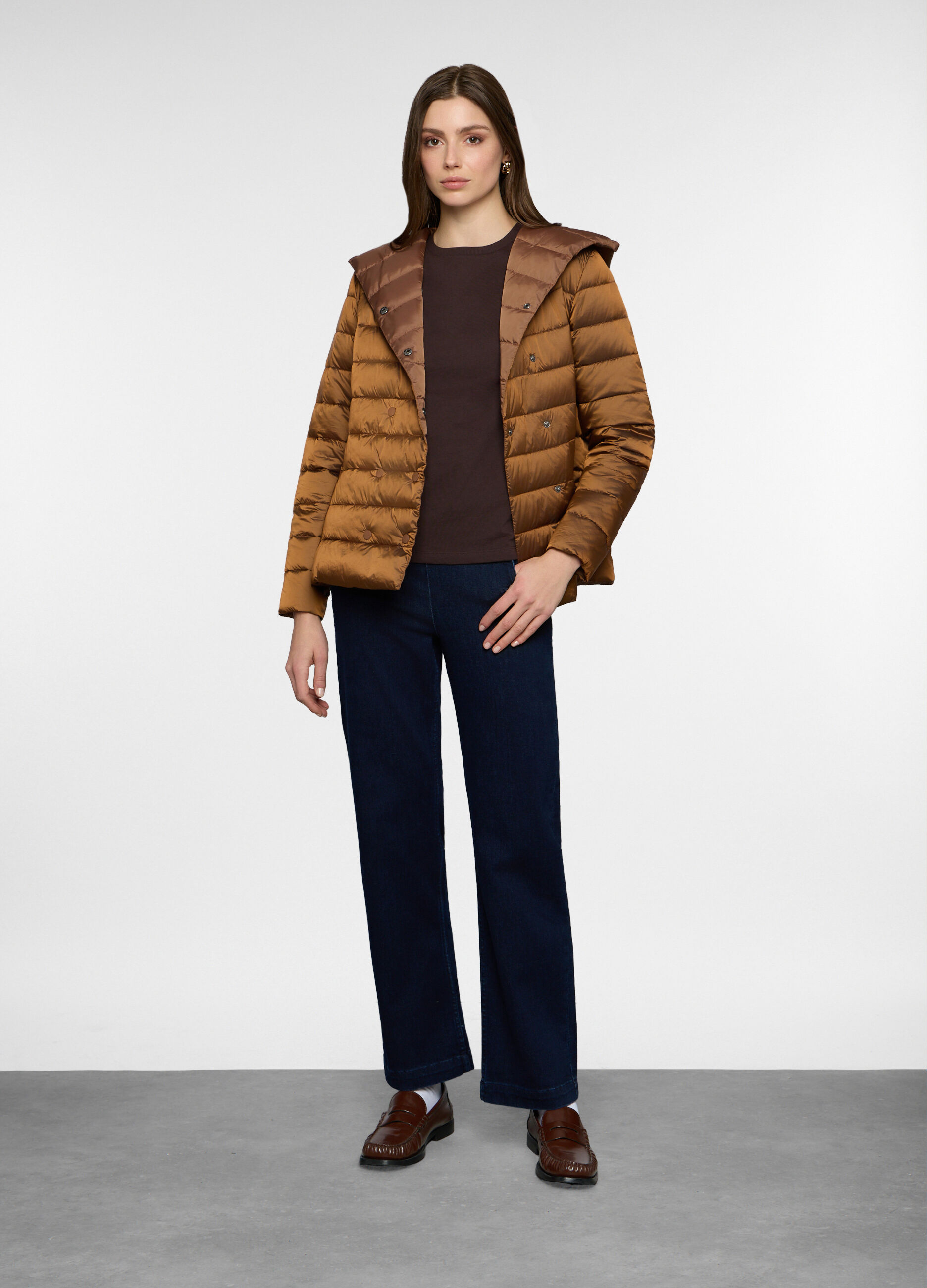 Giubbino imbottito doppiopetto con Cappuccio donna_0