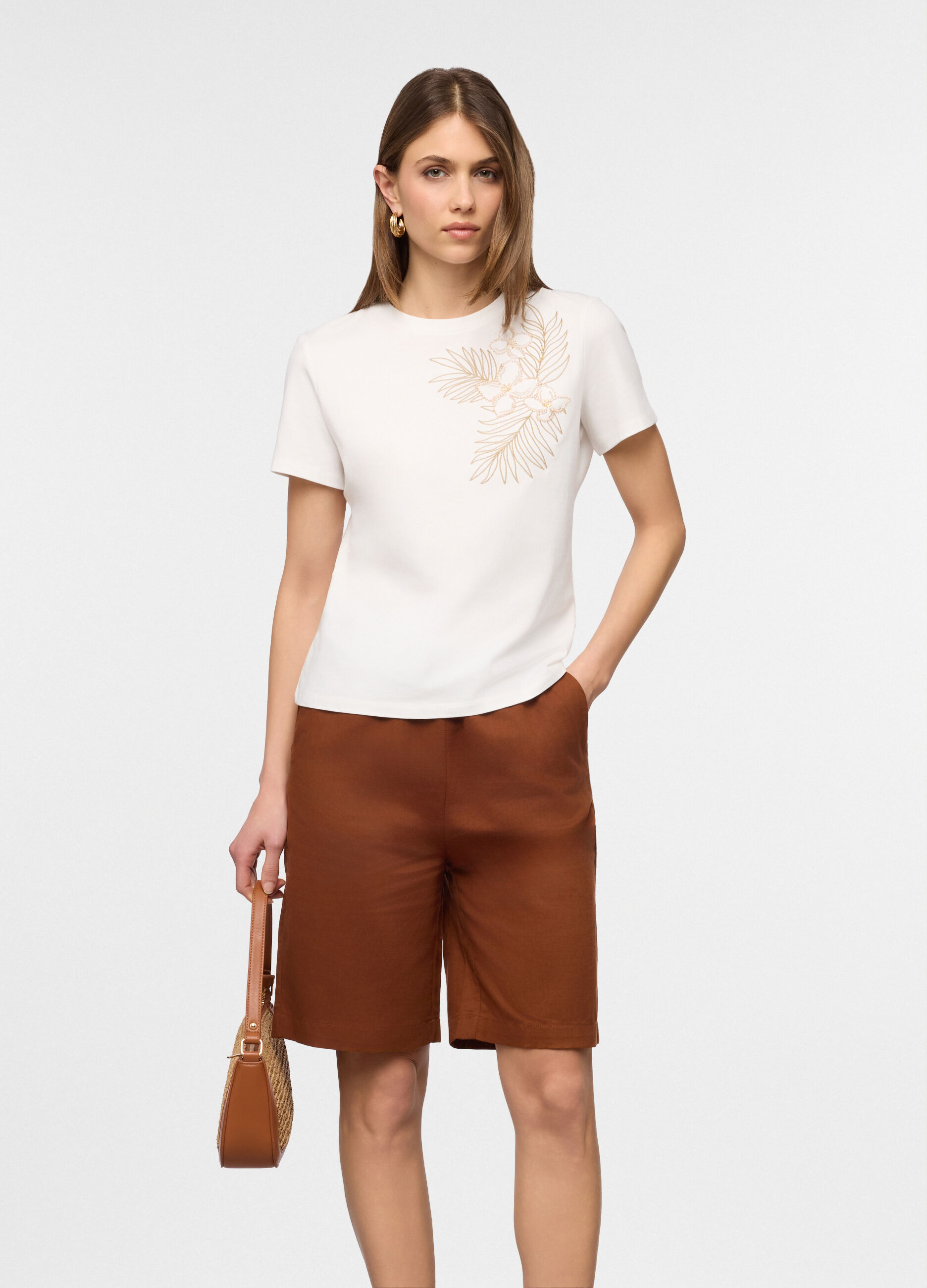 T-shirt girocollo stretch donna_0