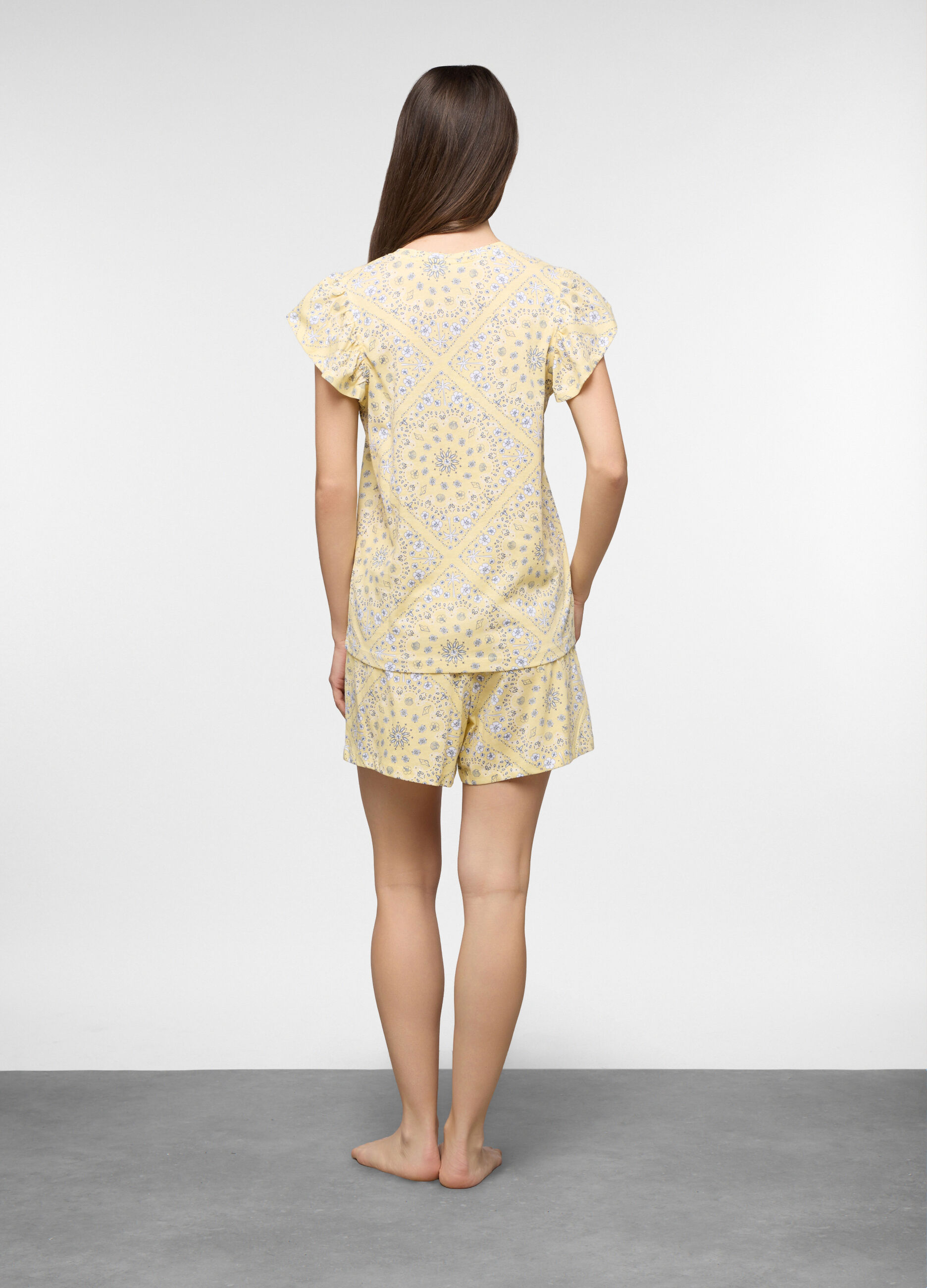 Set pigiama corto in jersey di puro cotone donna_1