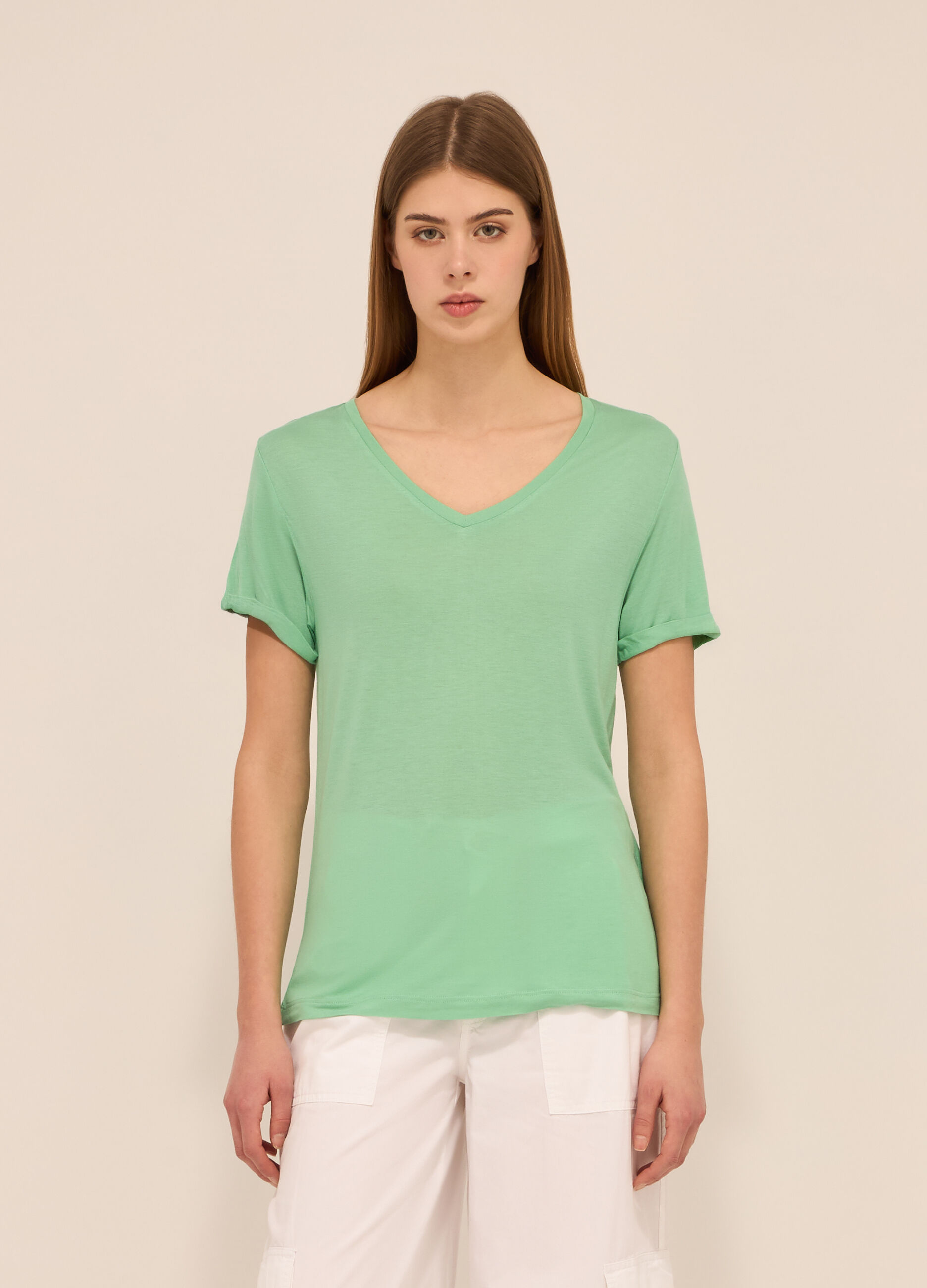 T-shirt in pura viscosa donna_0