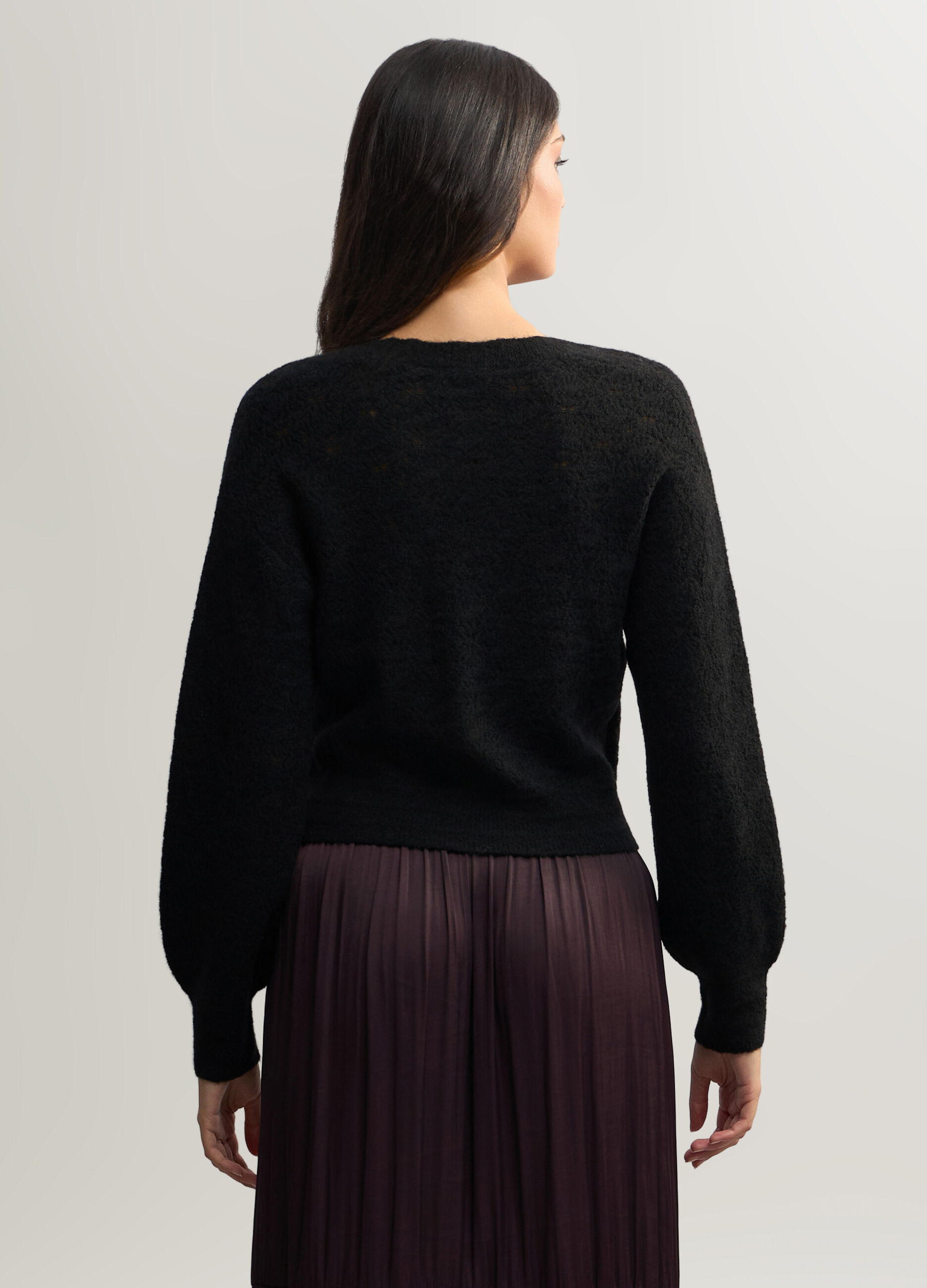 Maglia incrociata con scollo a V misto lana di alpaca donna_1