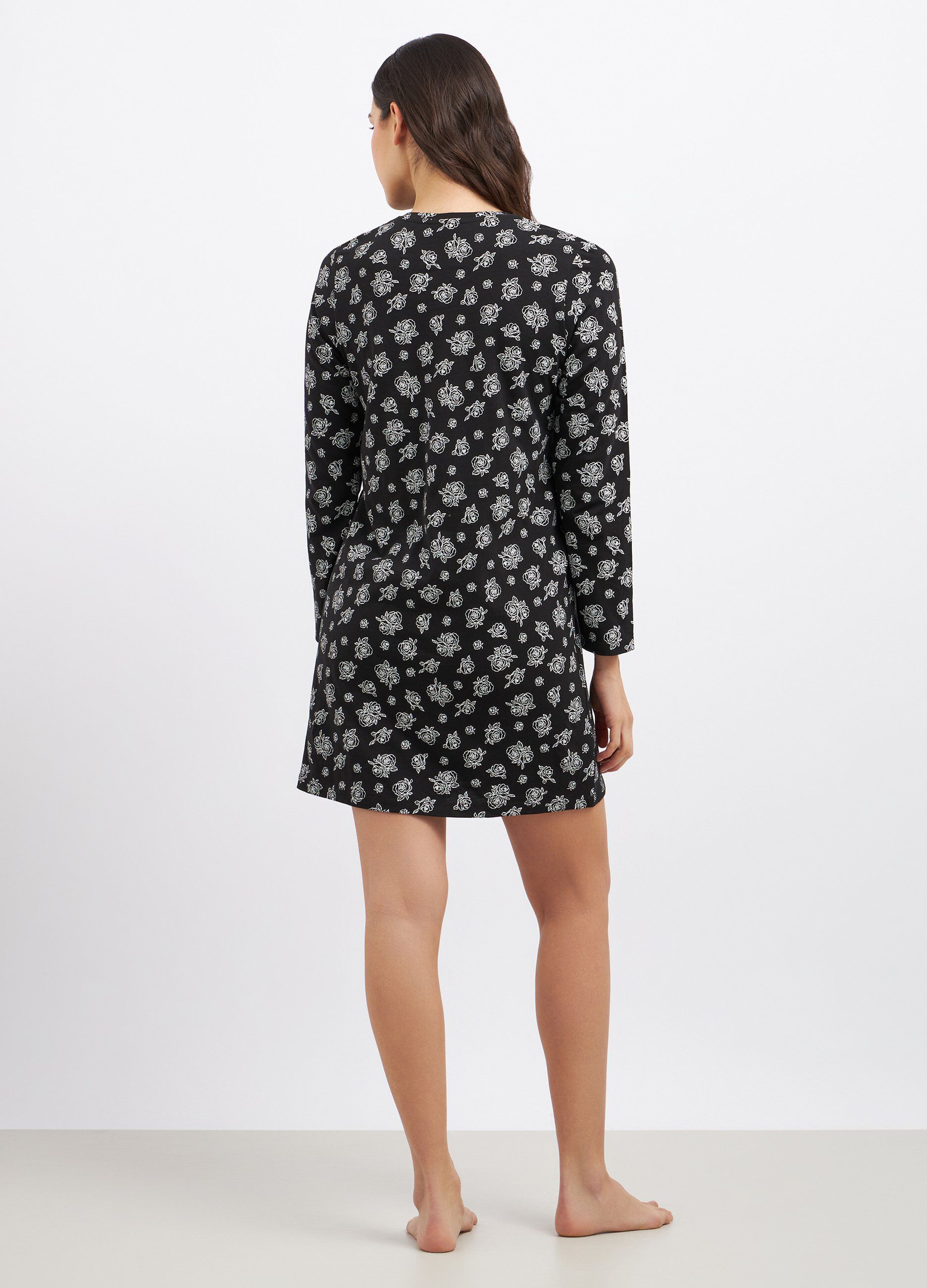 Camicia da notte in puro cotone a maniche lunghe donna_1