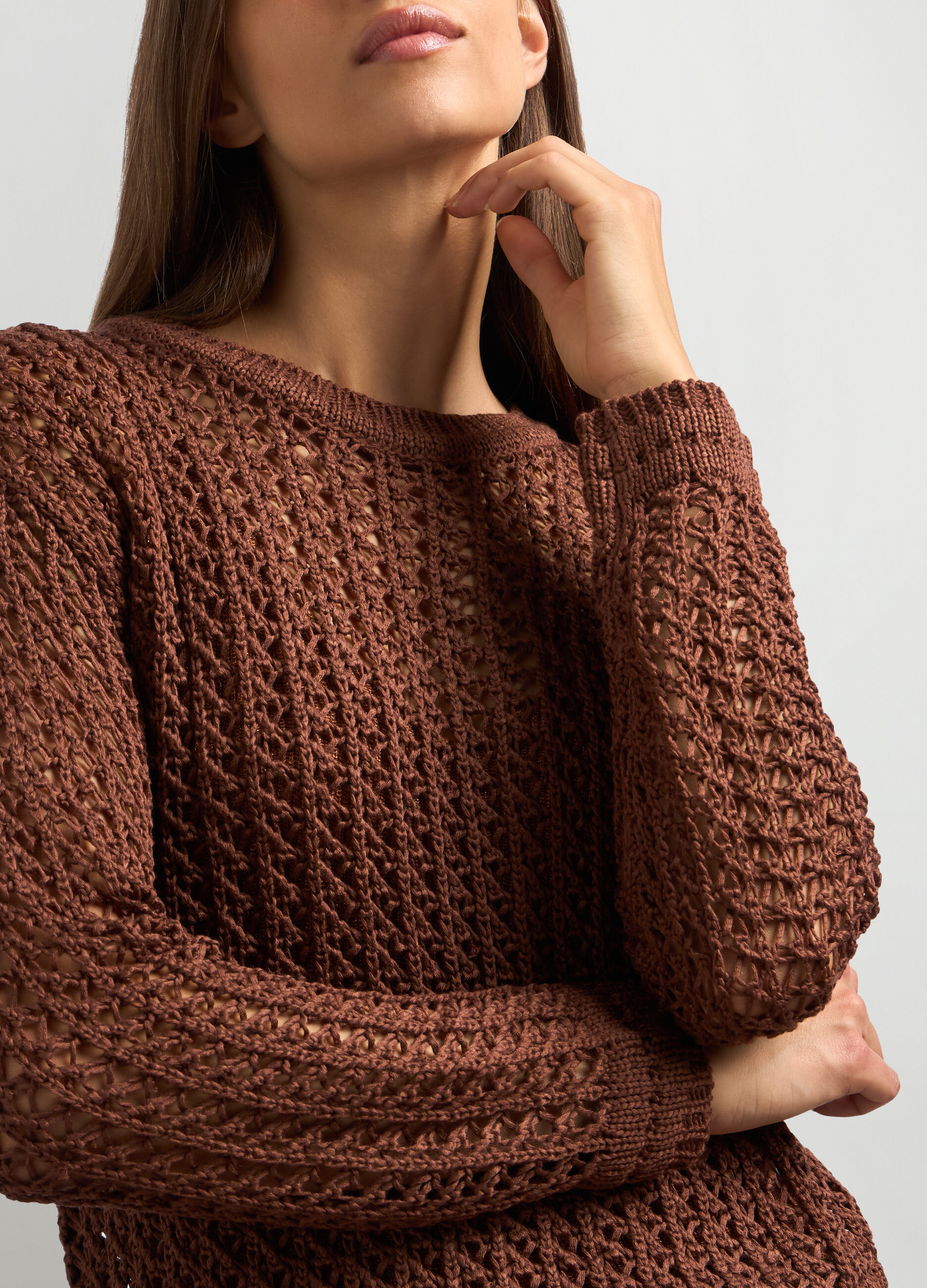 Tricot con lavorazione traforata donna_2