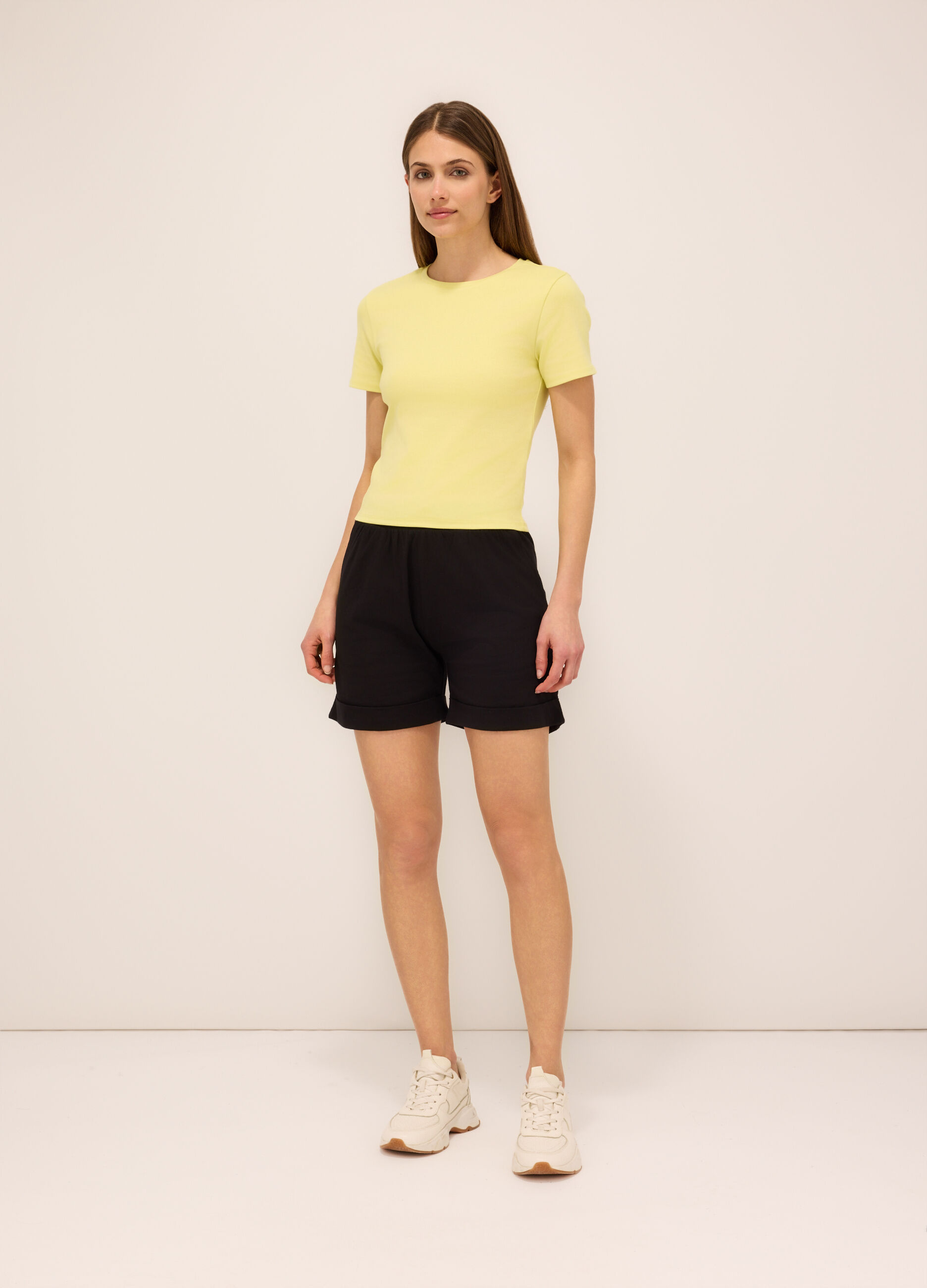 Shorts in jersey di puro cotone donna_0
