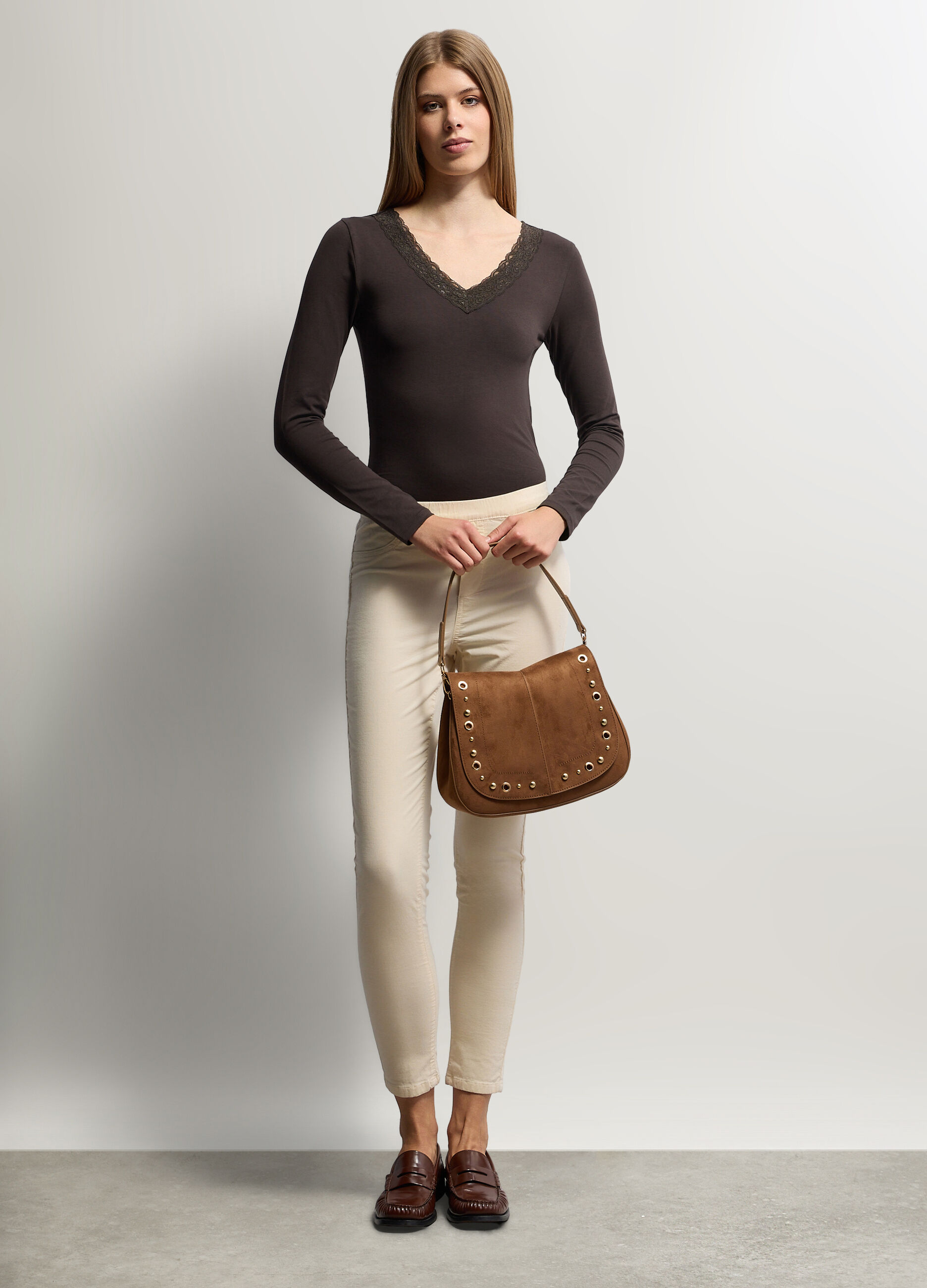 Body con scollo a V stretch donna_0