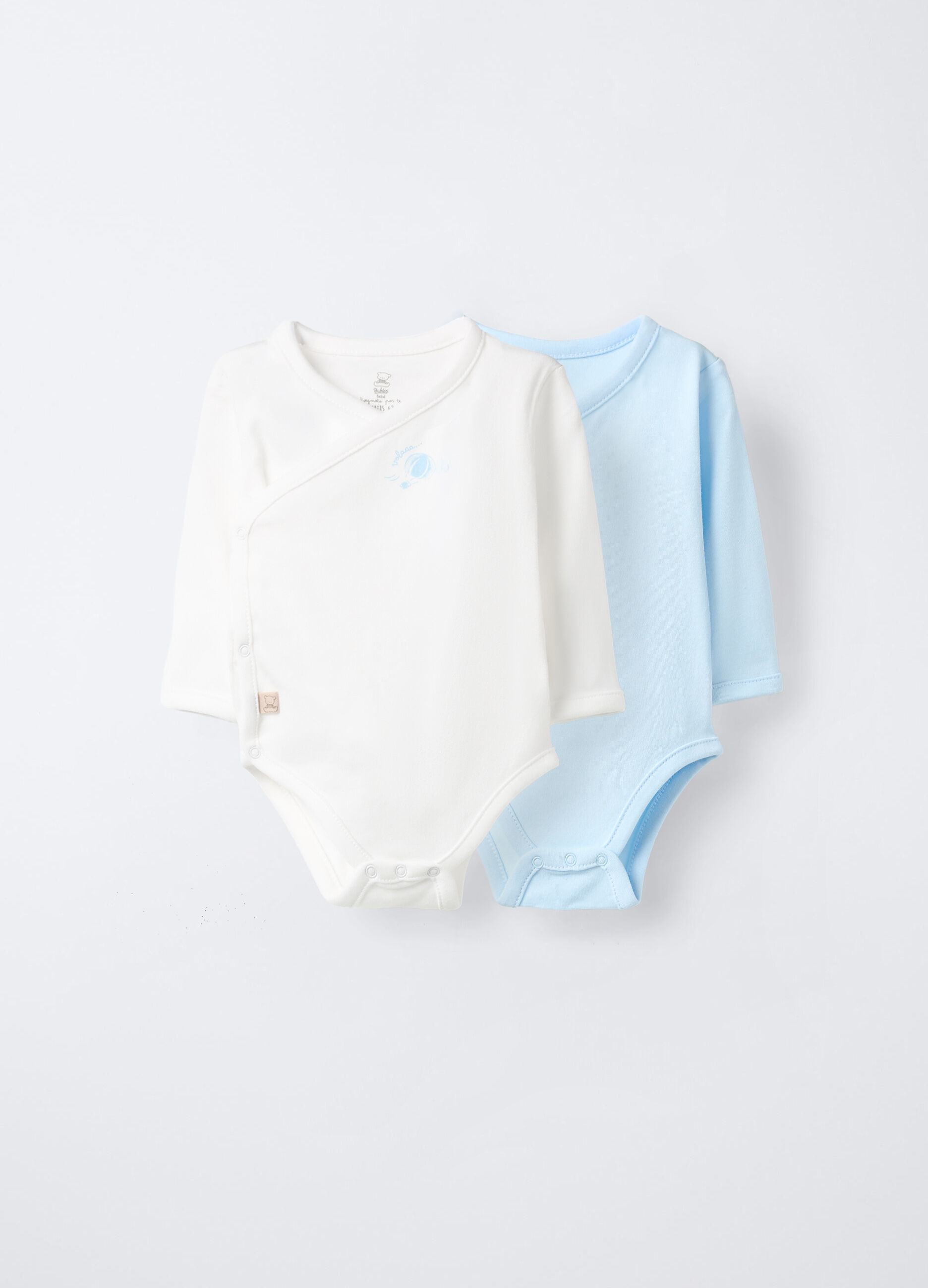 Pack 2 body incrociati in interlock di puro cotone neonata_0