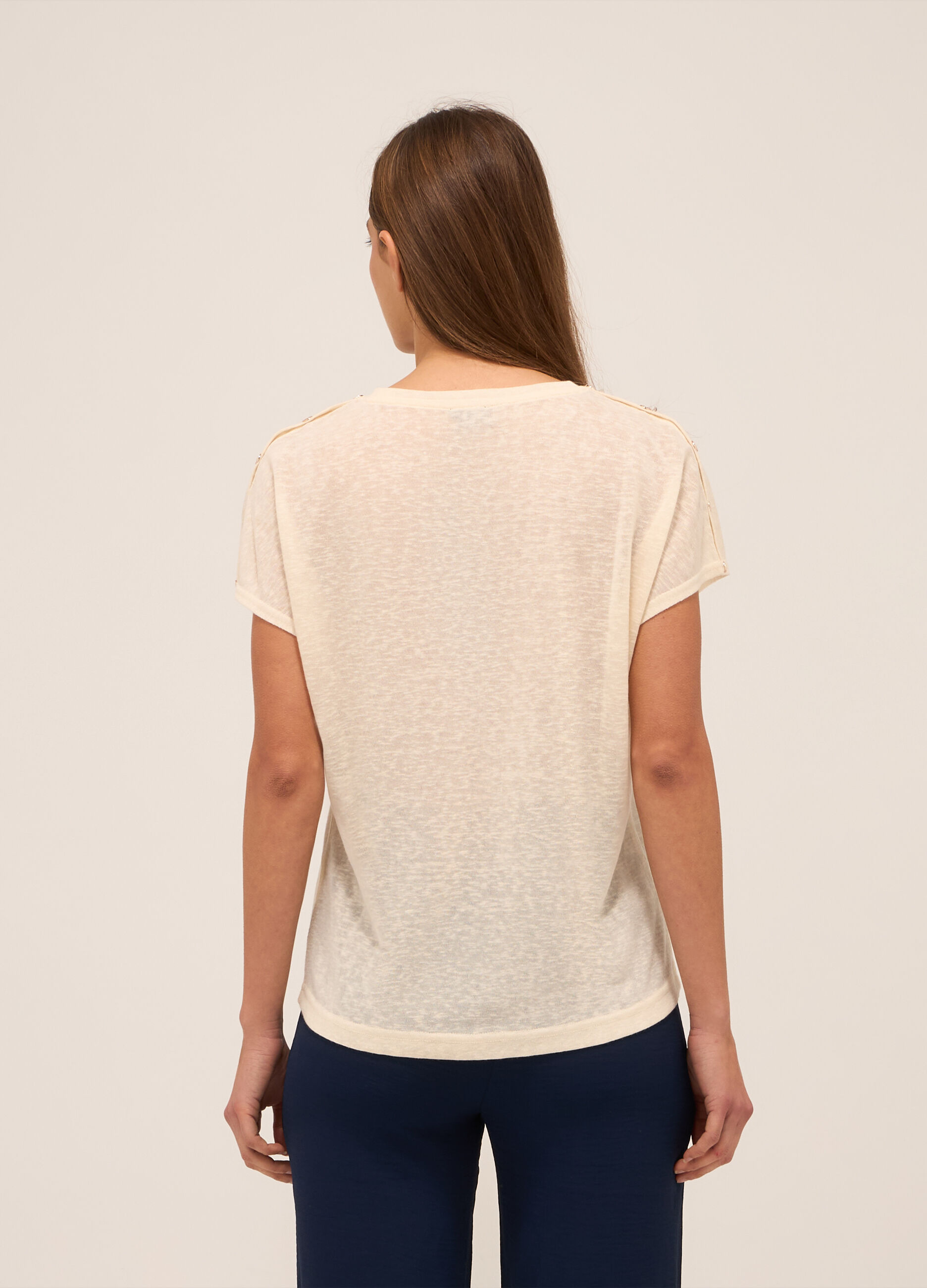 T-shirt con bottoni donna_1