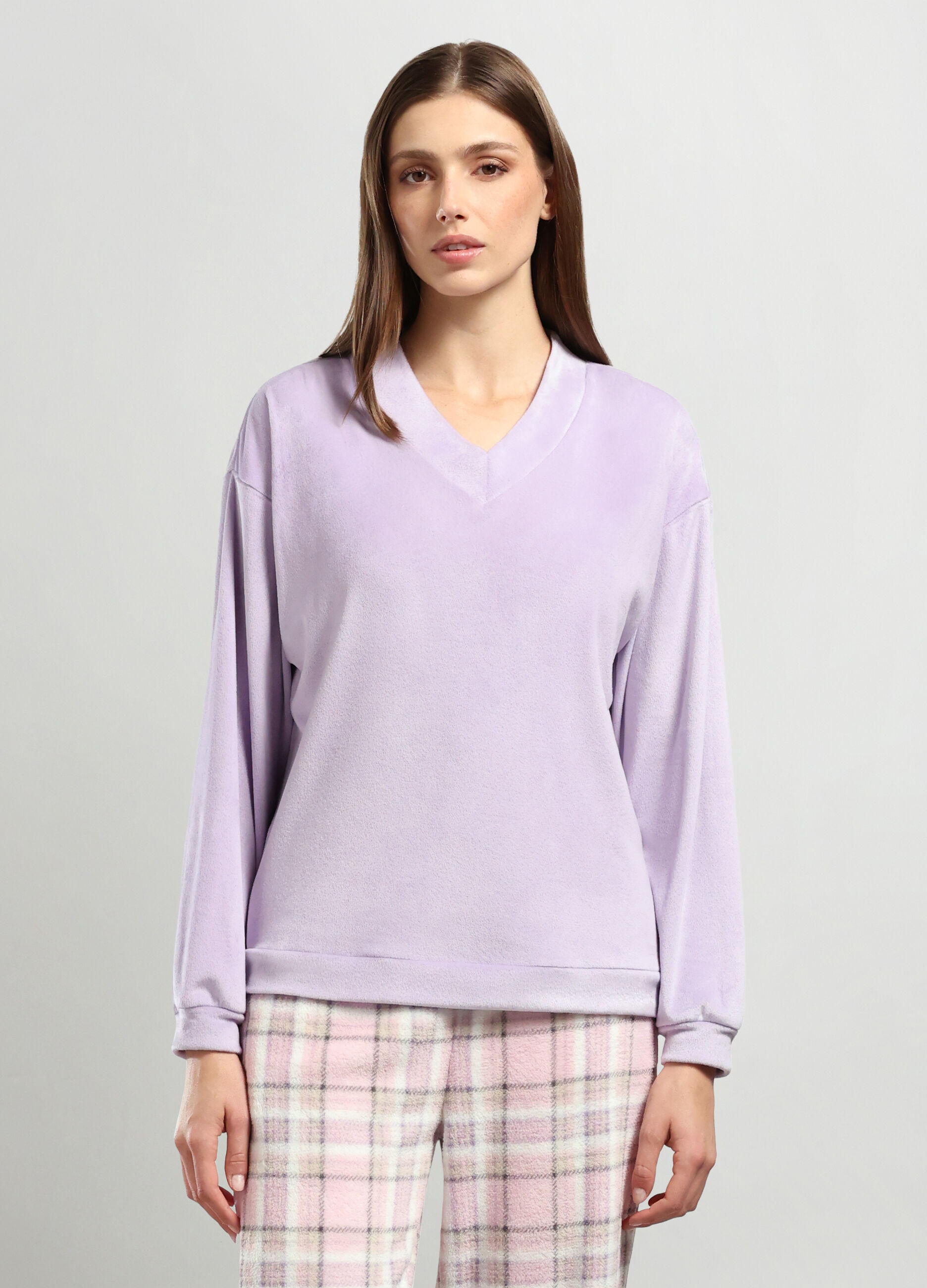 Maglia pigiama velour donna_0