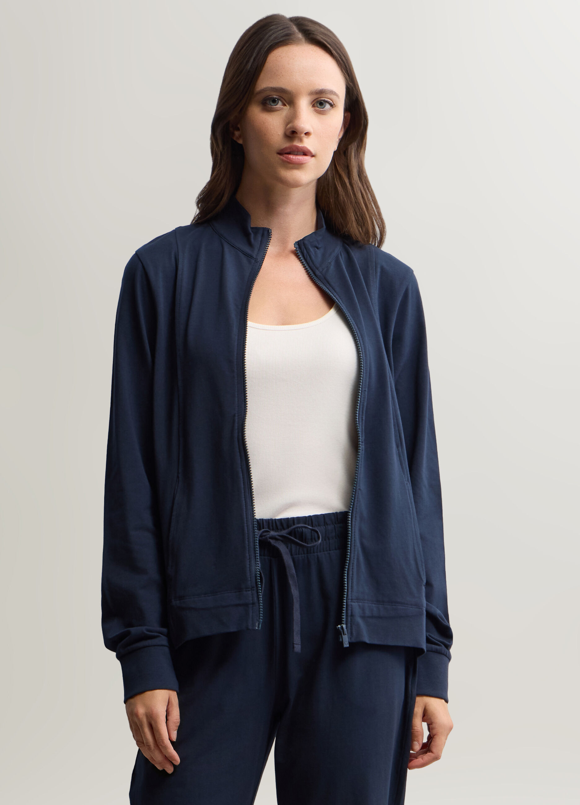 Felpa in jersey di cotone stretch donna_0