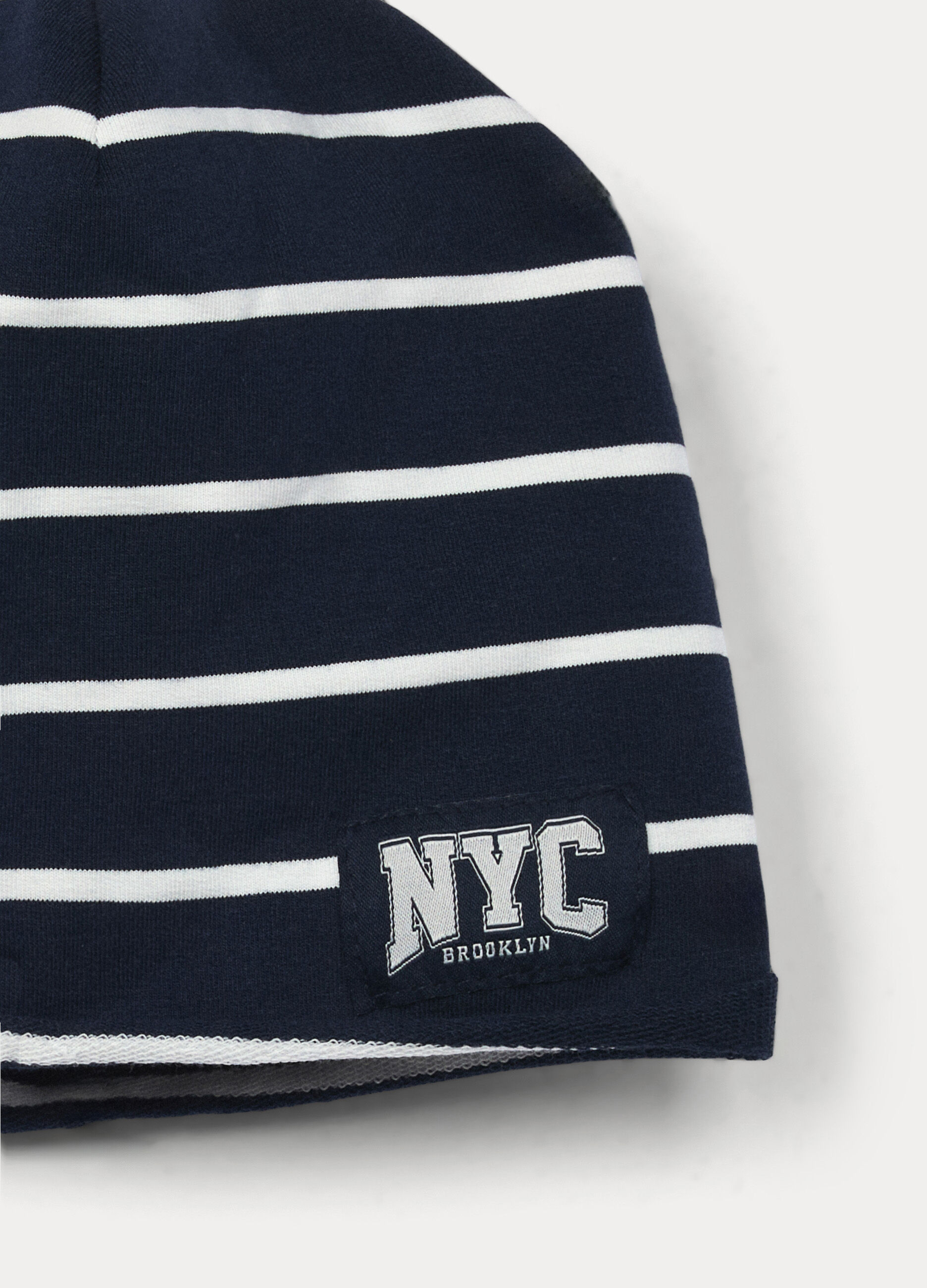 Berretto a righe in french terry stretch_2