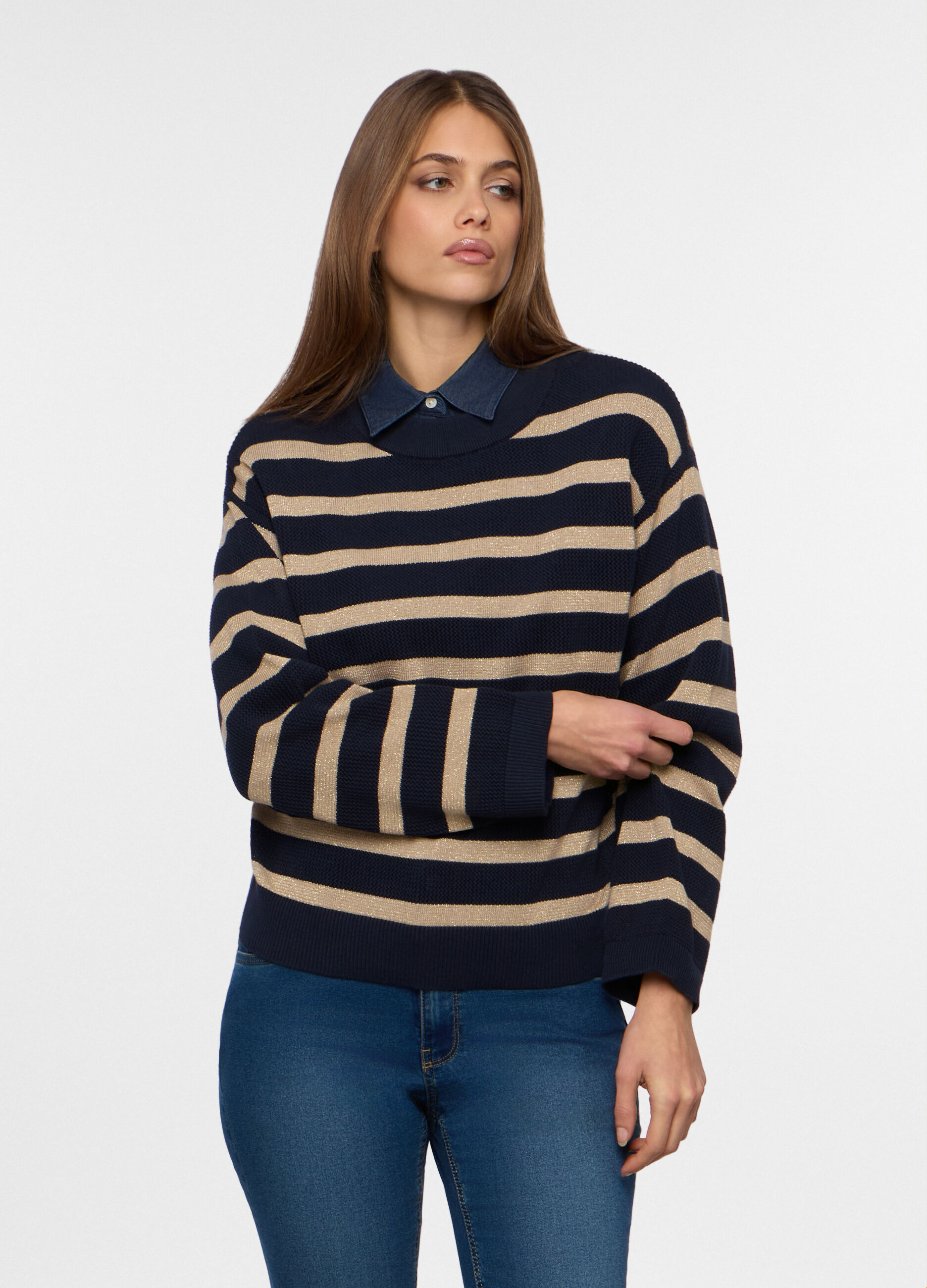 Pullover tricot a righe donna_0
