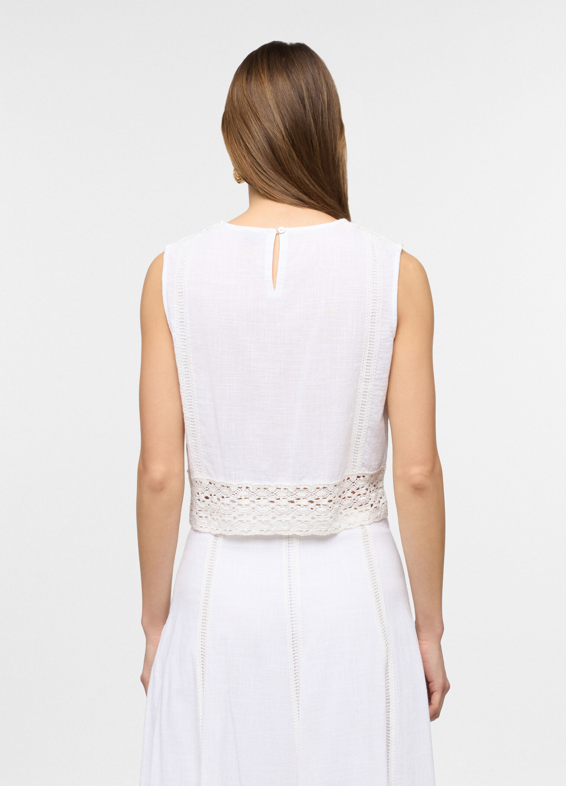 Top regular fit girocollo in puro cotone donna_1