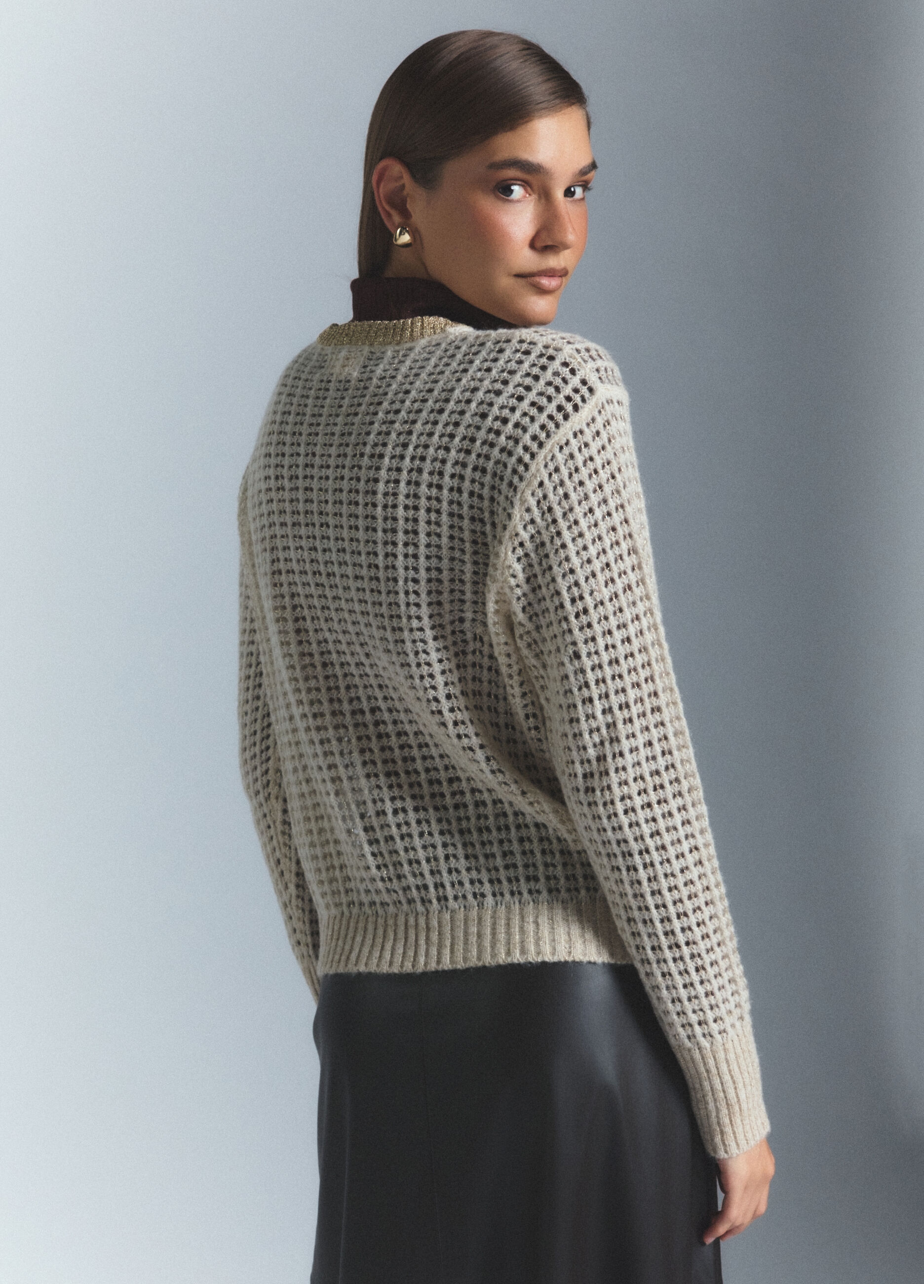 Pullover girocollo operato donna_2