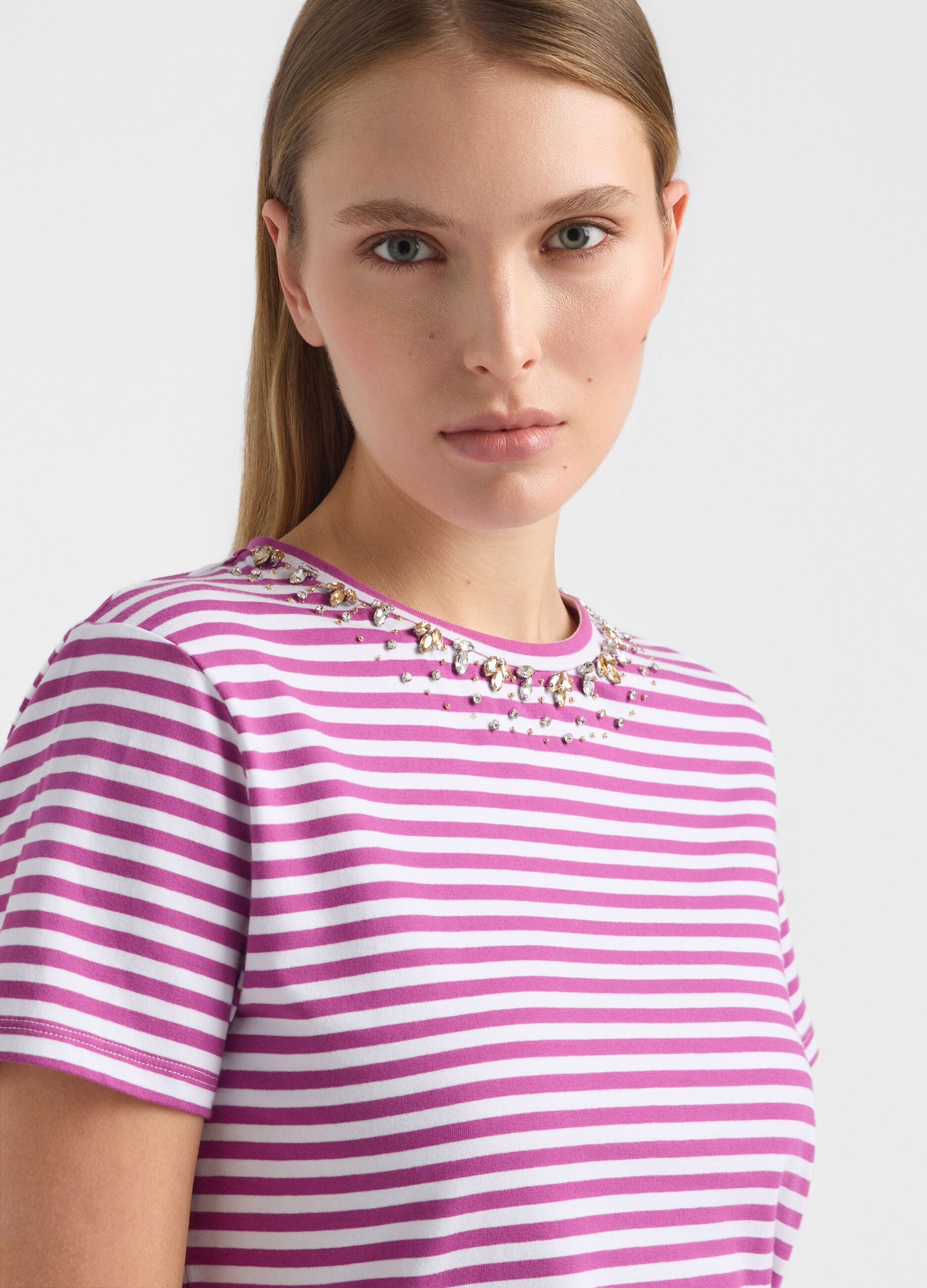 T-shirt girocollo stretch donna_3