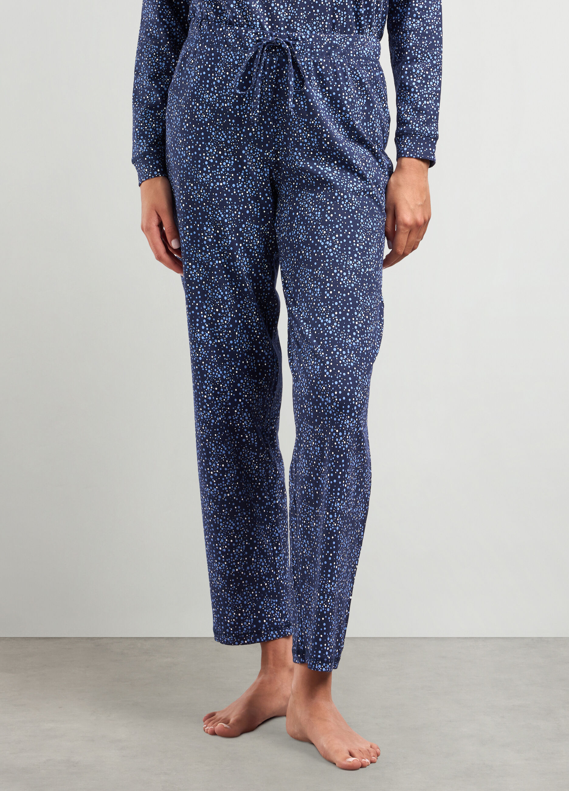 Pantaloni lunghi pigiama in puro cotone donna_0