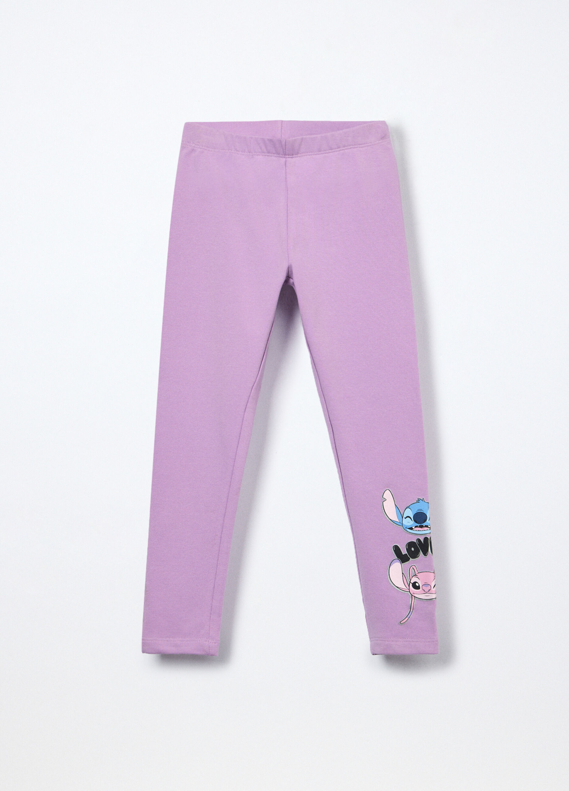 Leggings in french terry di cotone stretch bambina_0