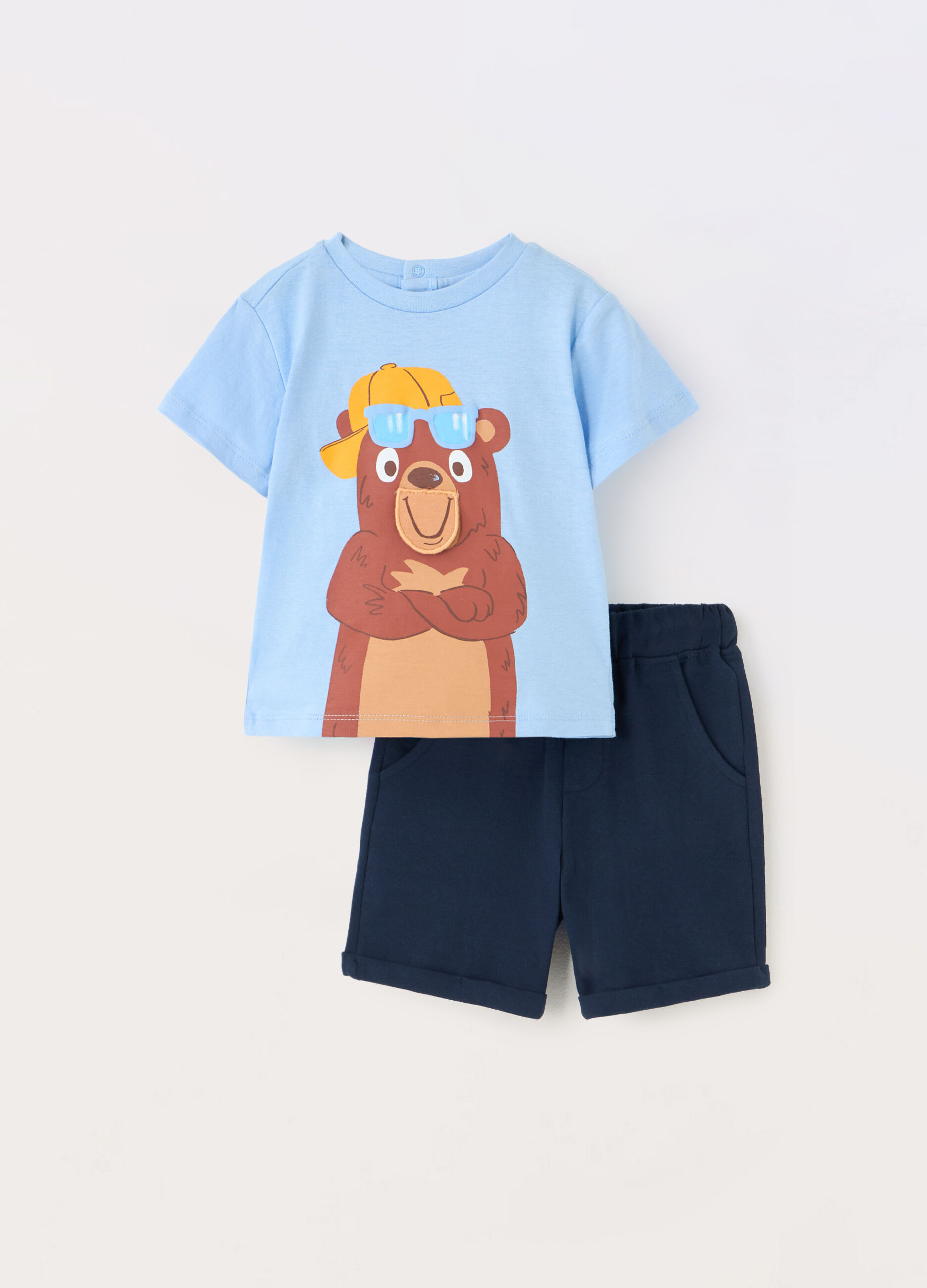 Jogging set in jersey di puro cotone neonato_0