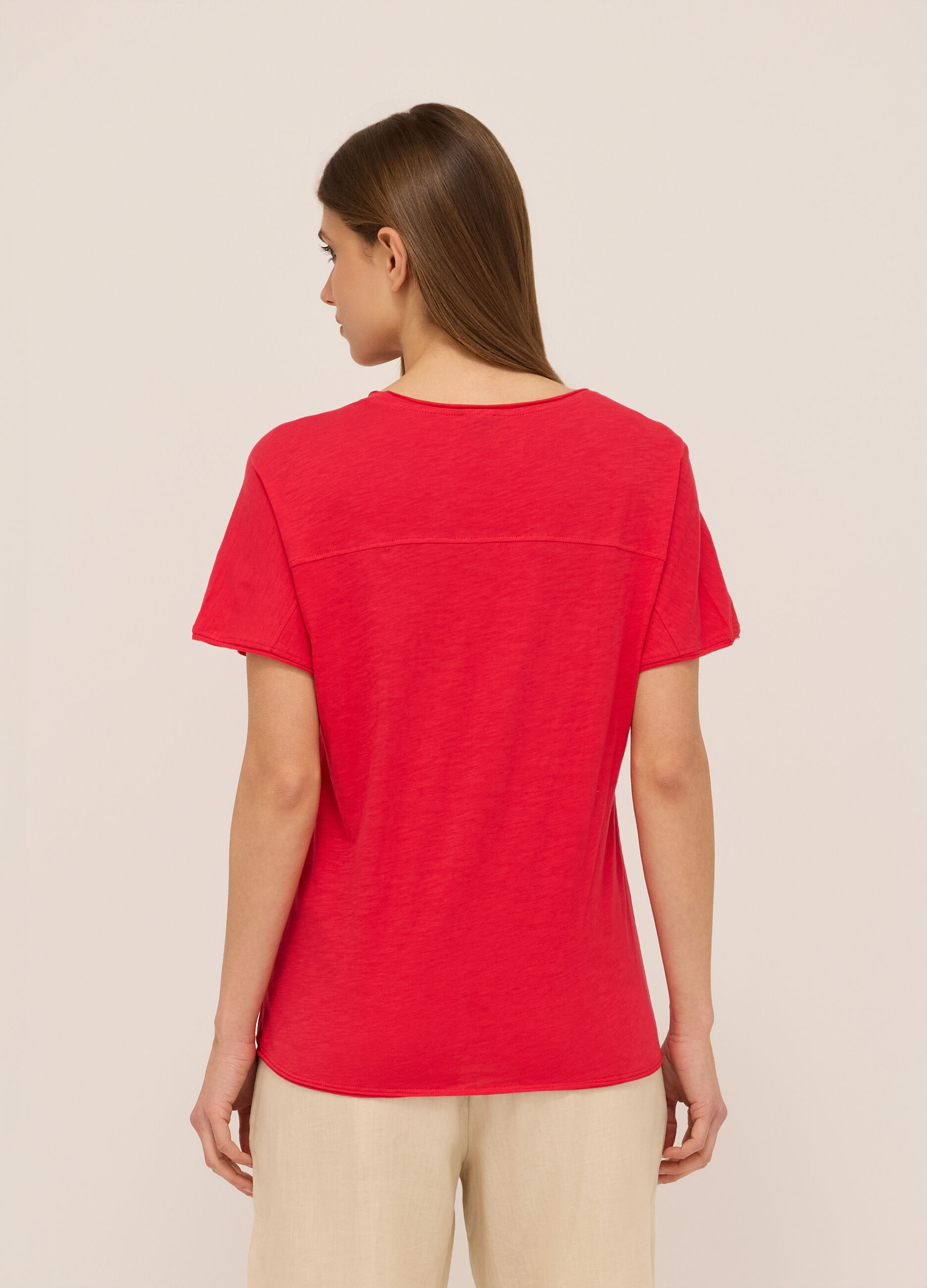 T-shirt in jersey di puro cotone donna_1