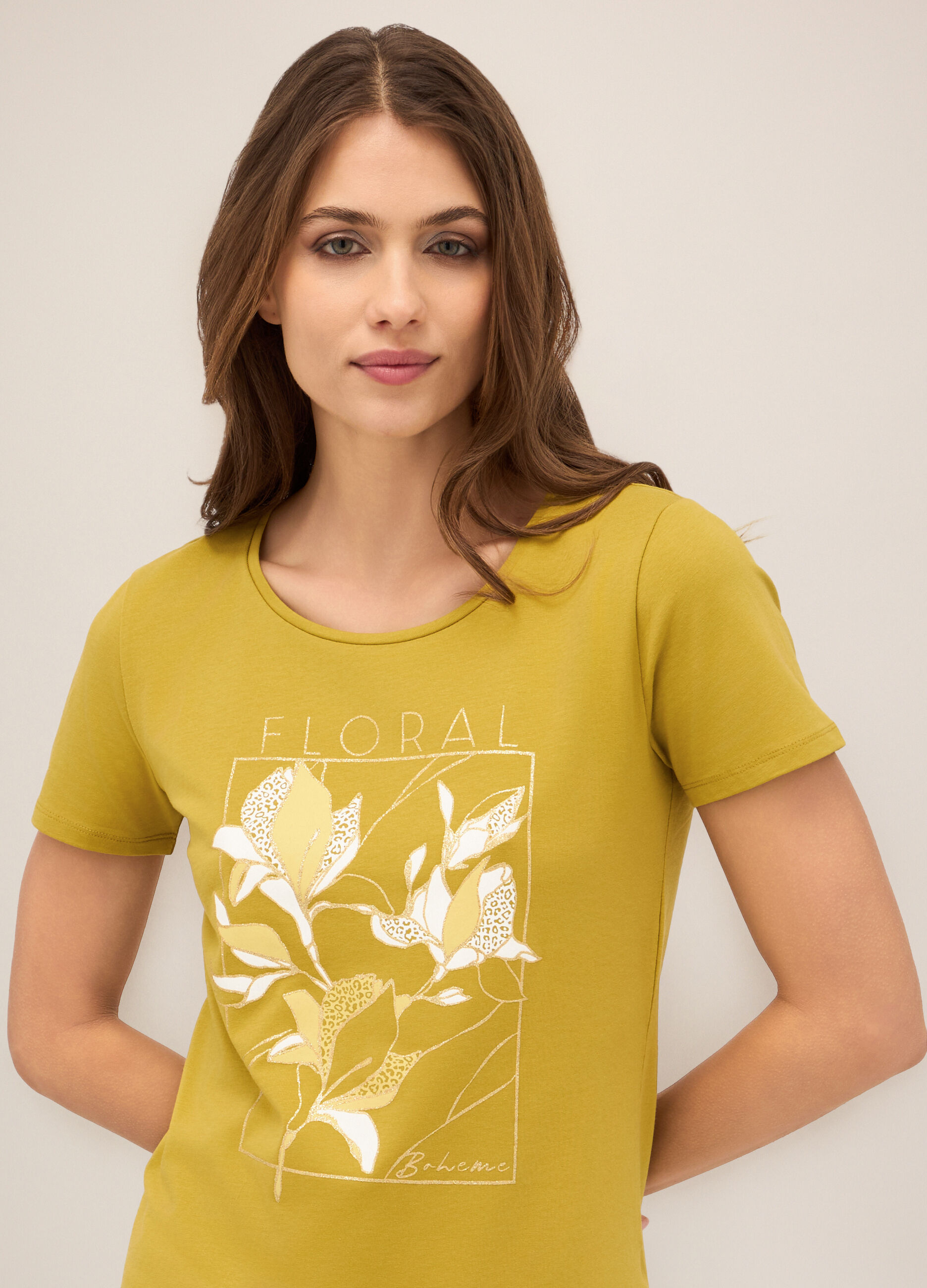 T-shirt in cotone stretch donna_2