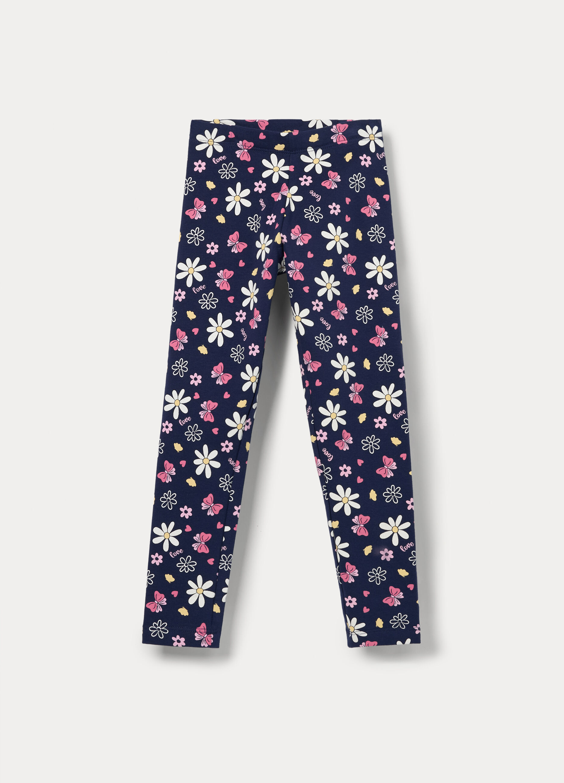Leggings in french terry di cotone bambina_0