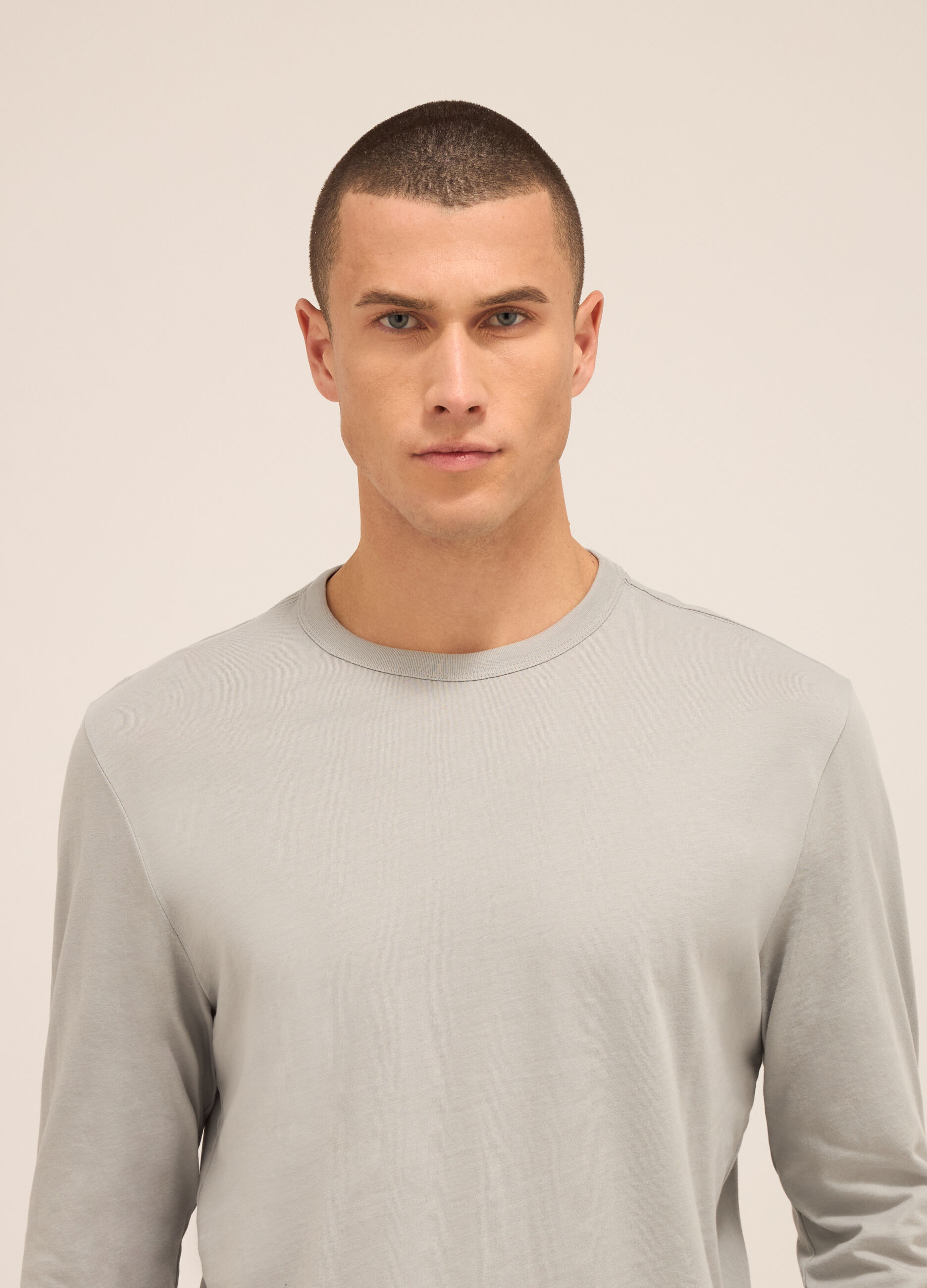 Maglia a maniche lunghe in puro cotone uomo_2