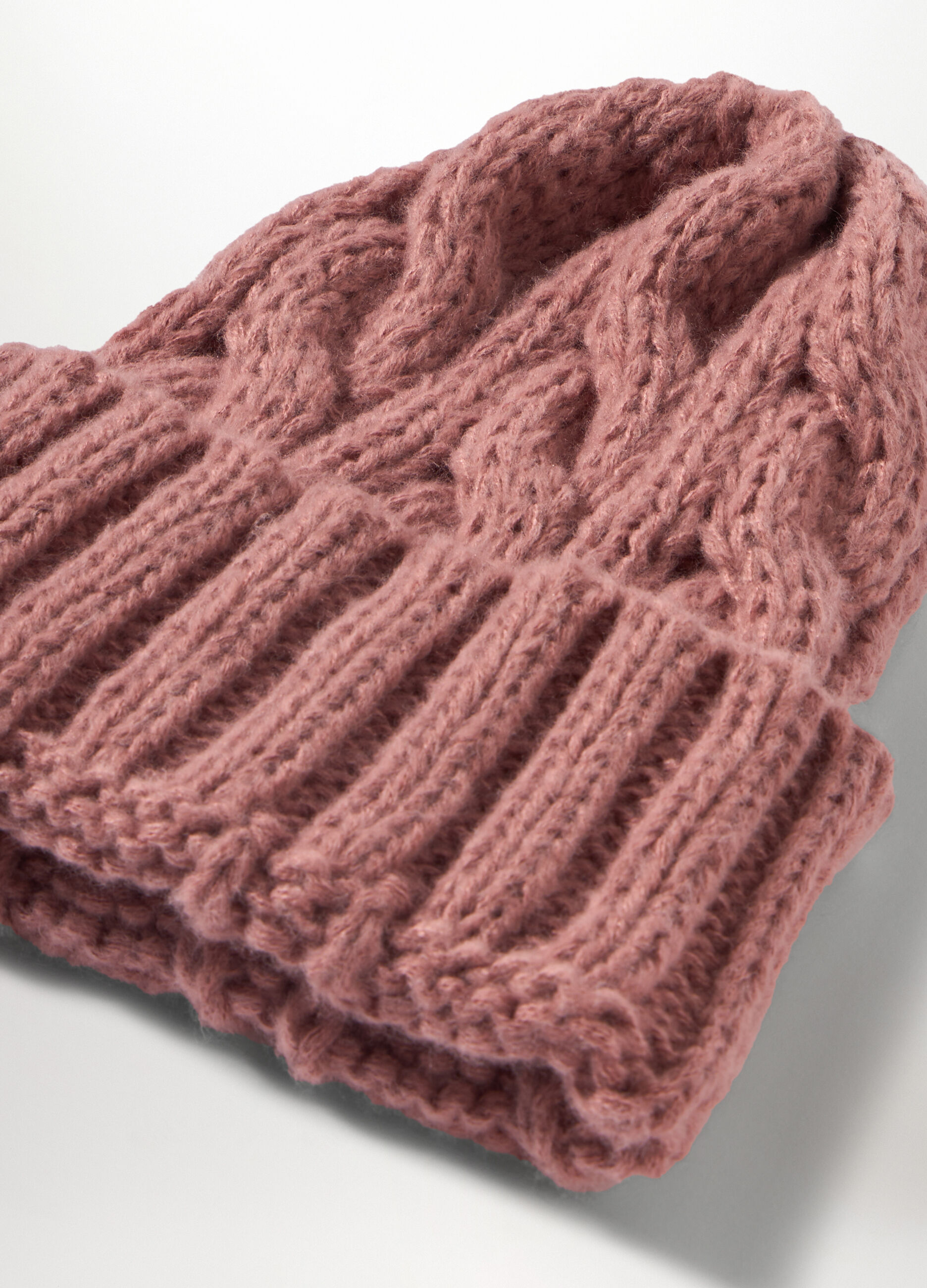 Berretto tricot a treccia donna_2