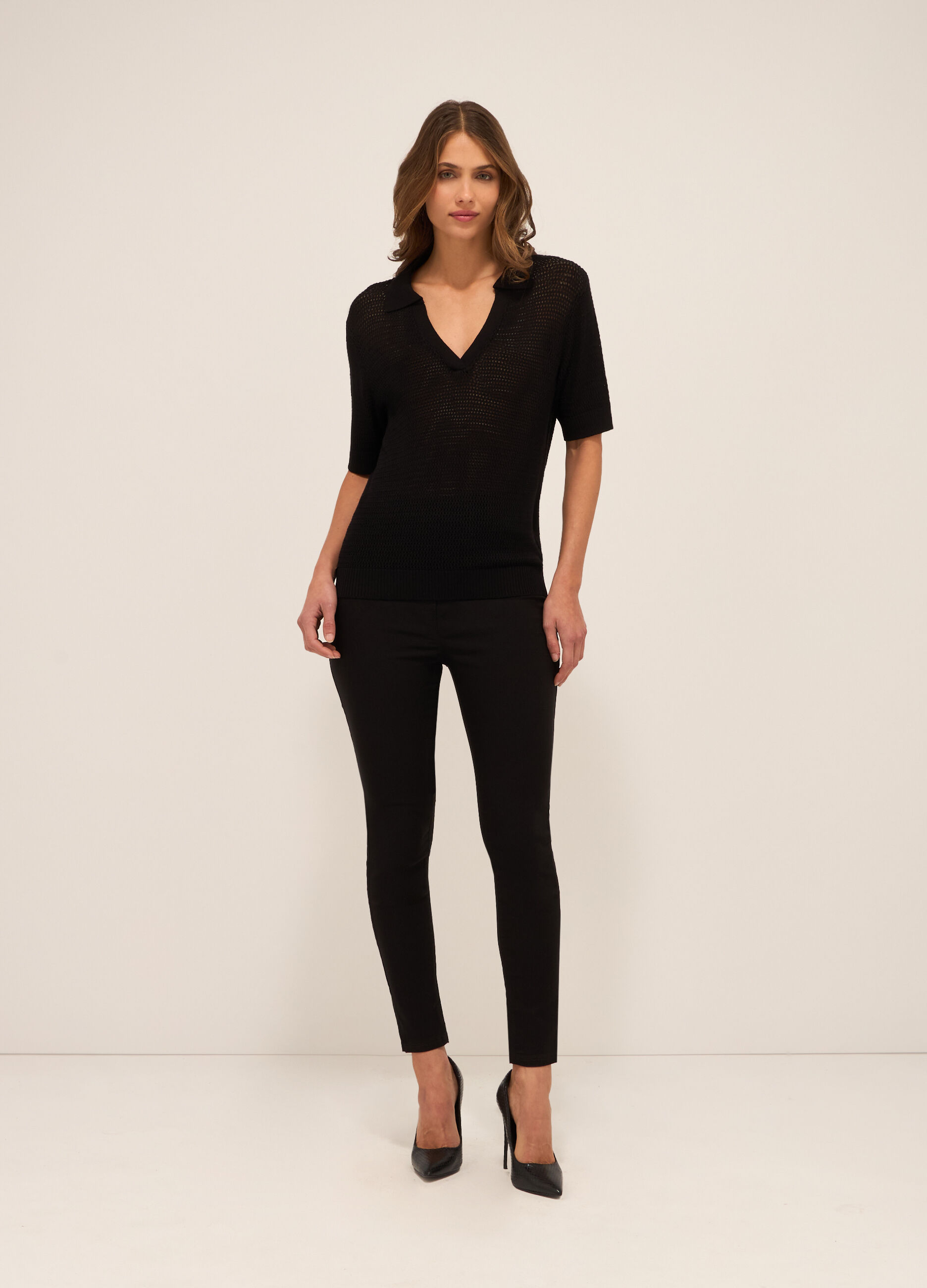 Pantaloni in misto viscosa donna_0