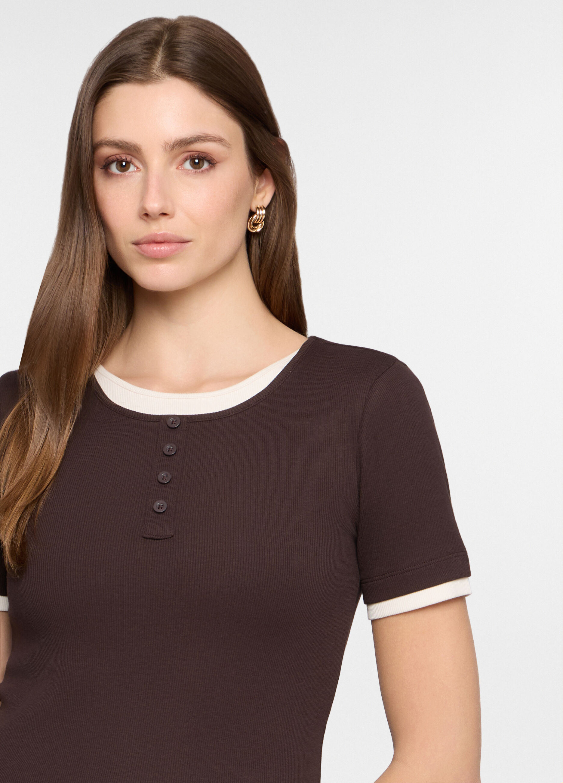 T-shirt girocollo stretch donna_2