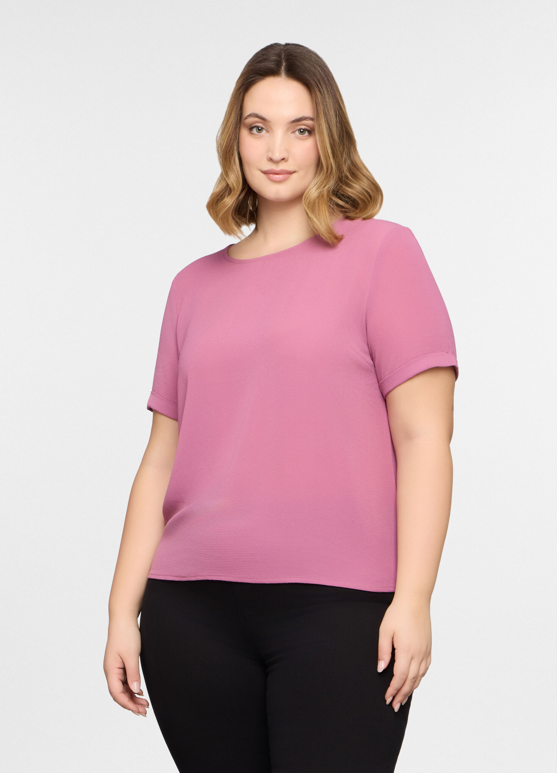 T-shirt girocollo stretch donna curvy_0