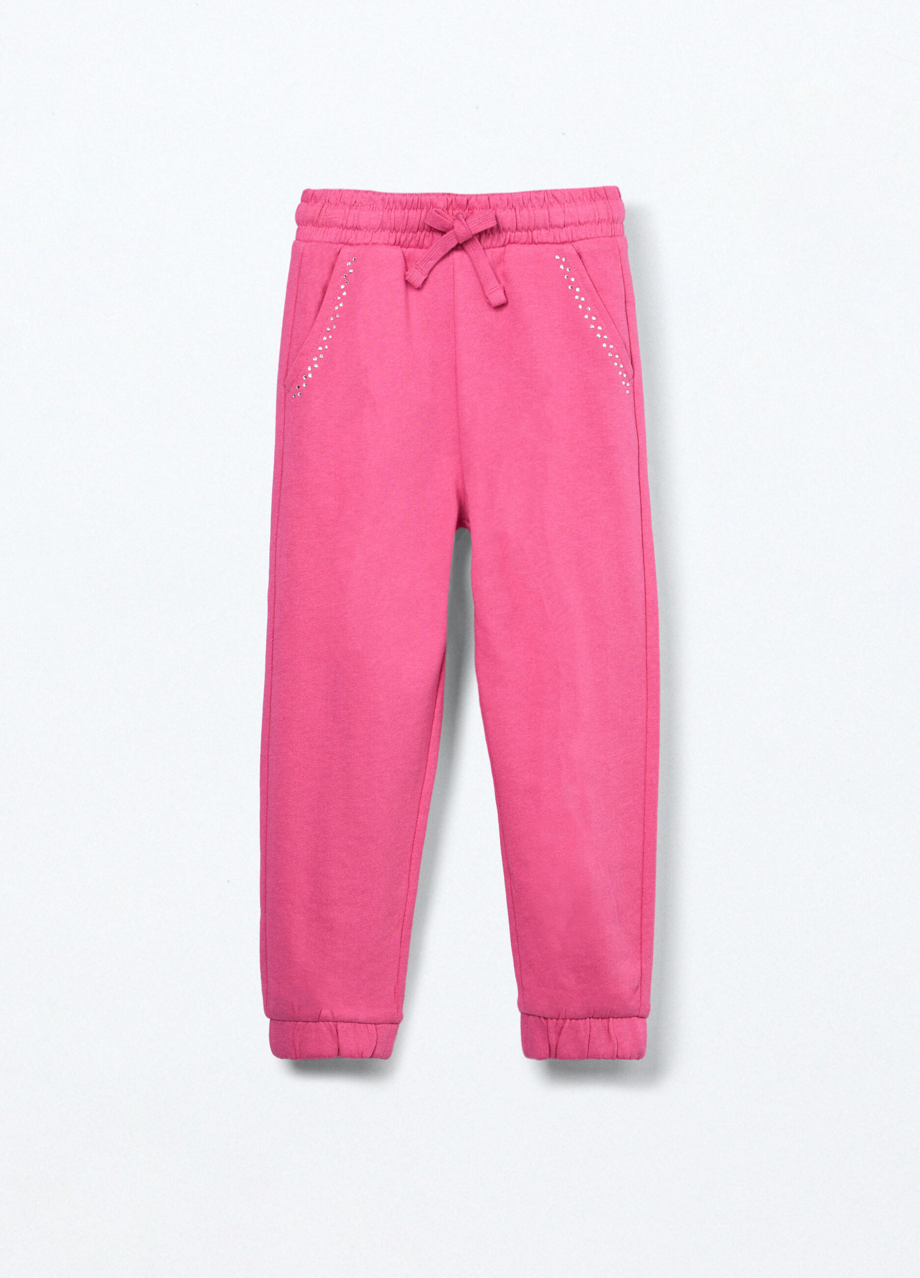 Jogger in french terry di puro cotone bambina_0