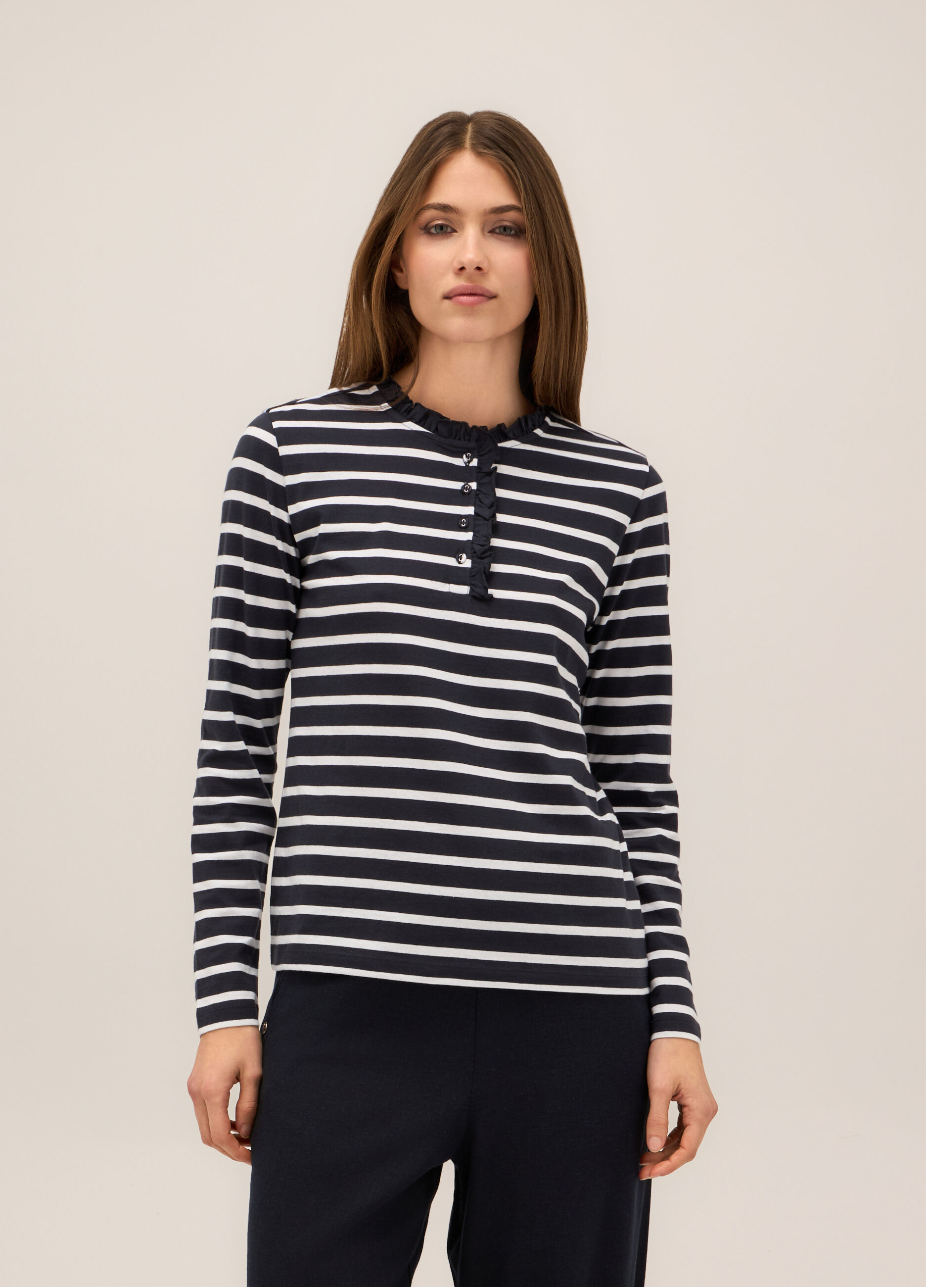 T-shirt in jersey di puro cotone donna_0