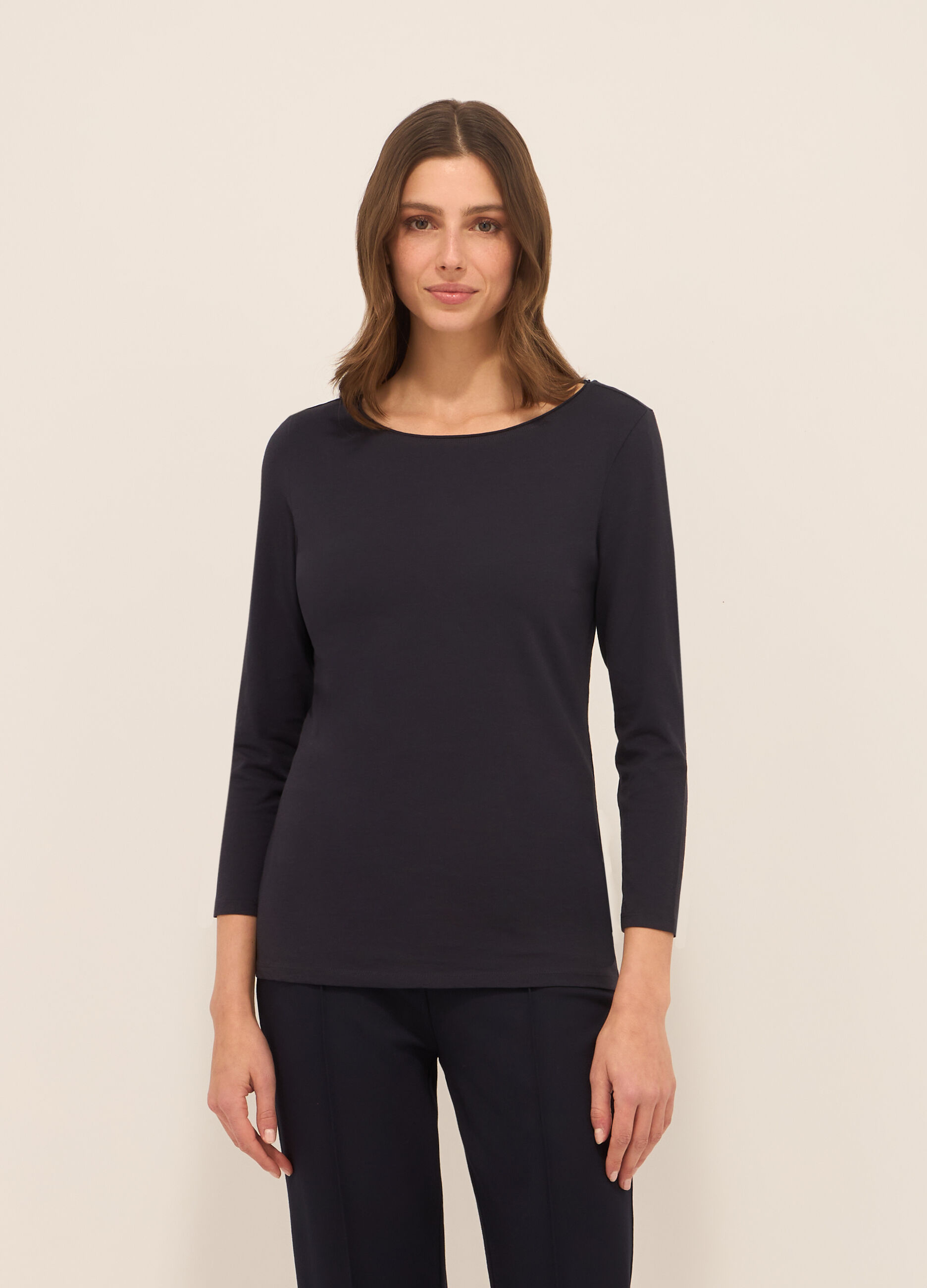 T-shirt in cotone stretch donna_0