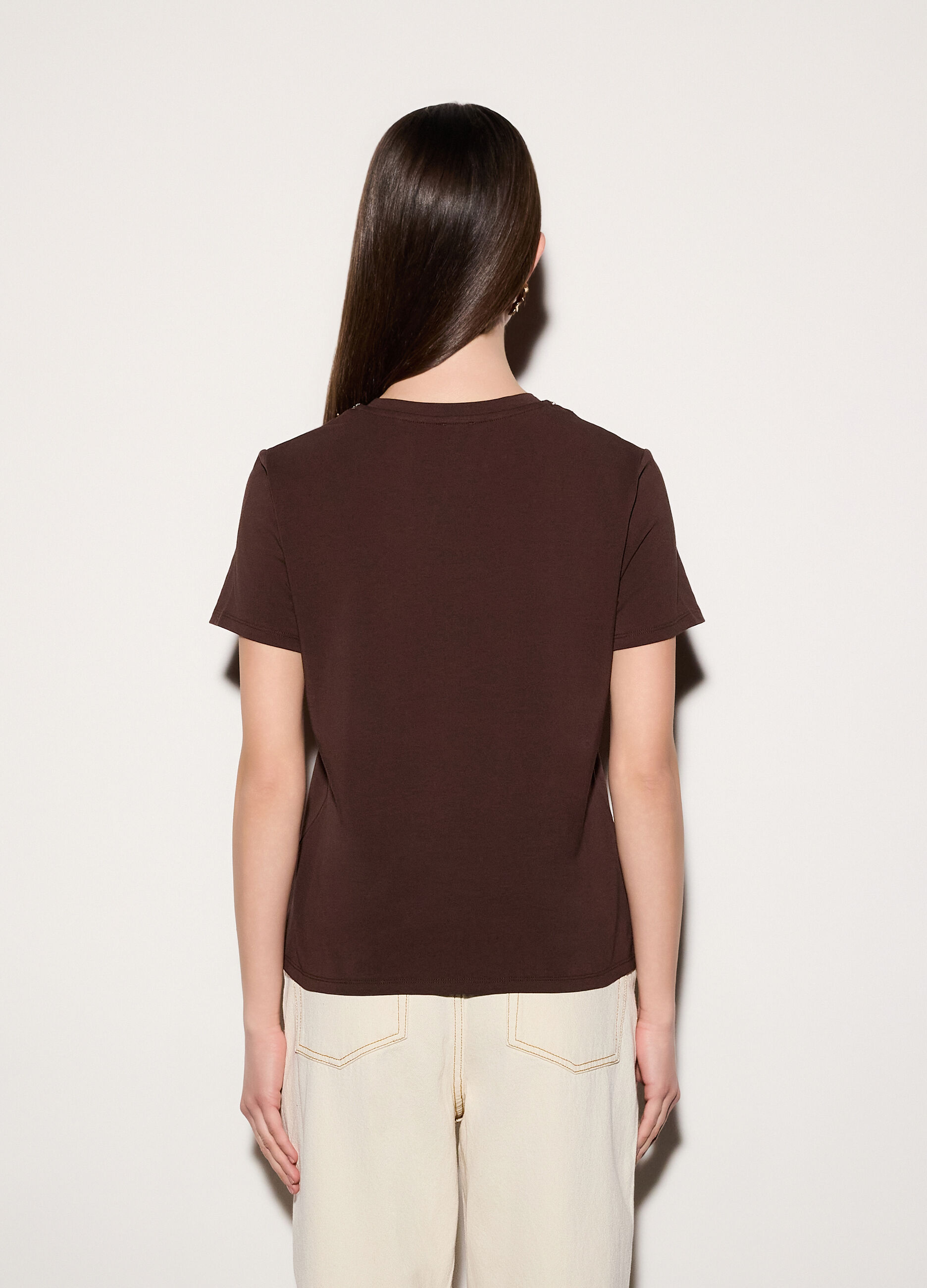 T-shirt girocollo stretch donna_2