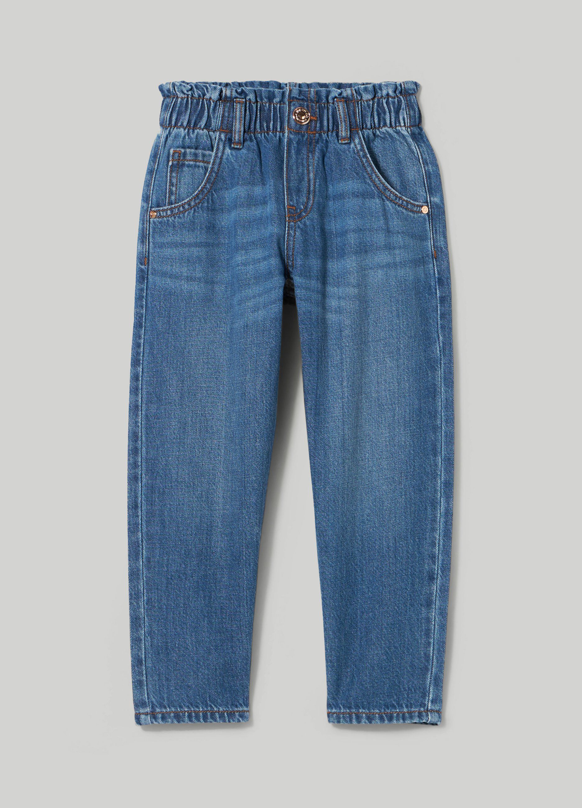 Pantaloni in denim di puro cotone bambina