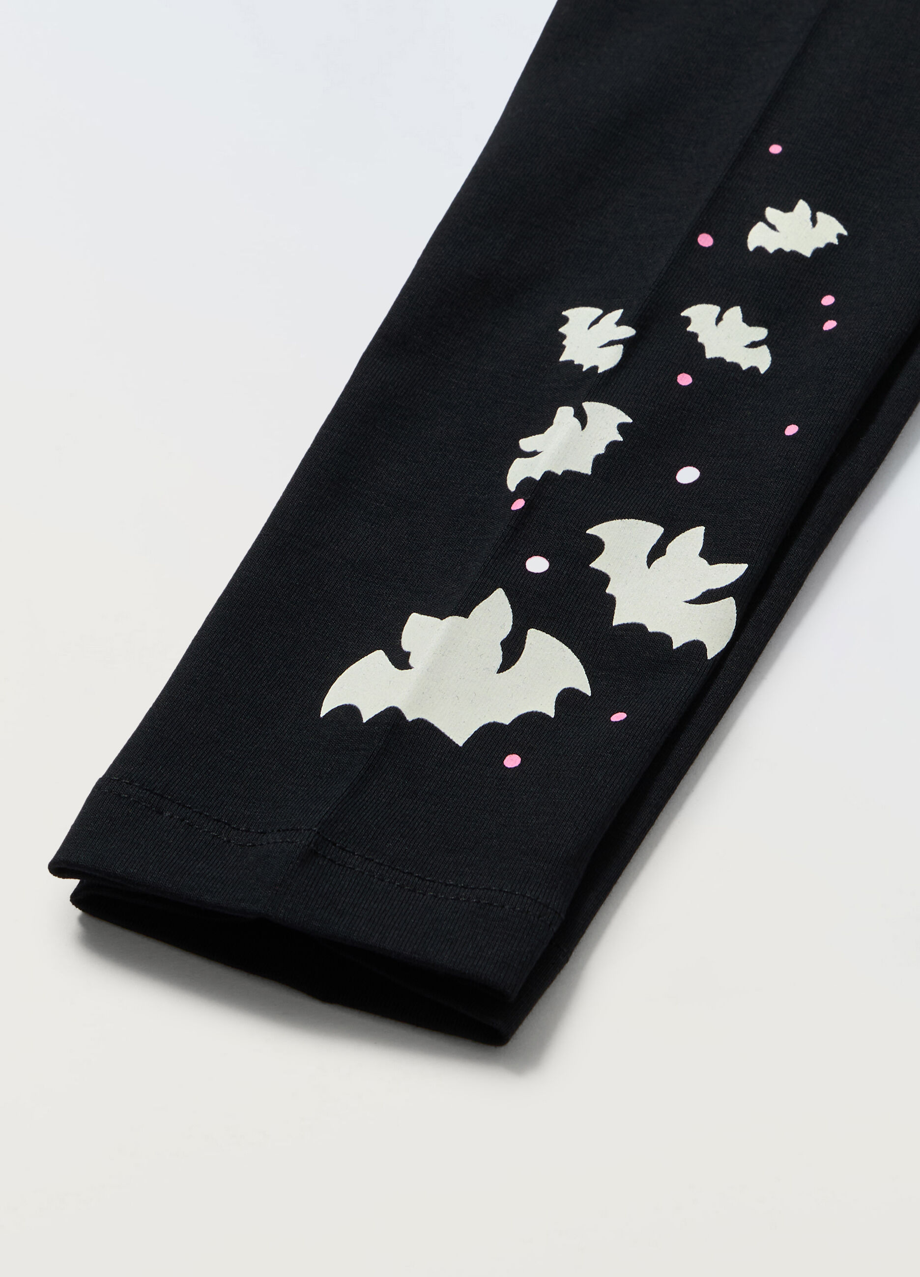 Leggings in jersey stretch con stampa bambina_1