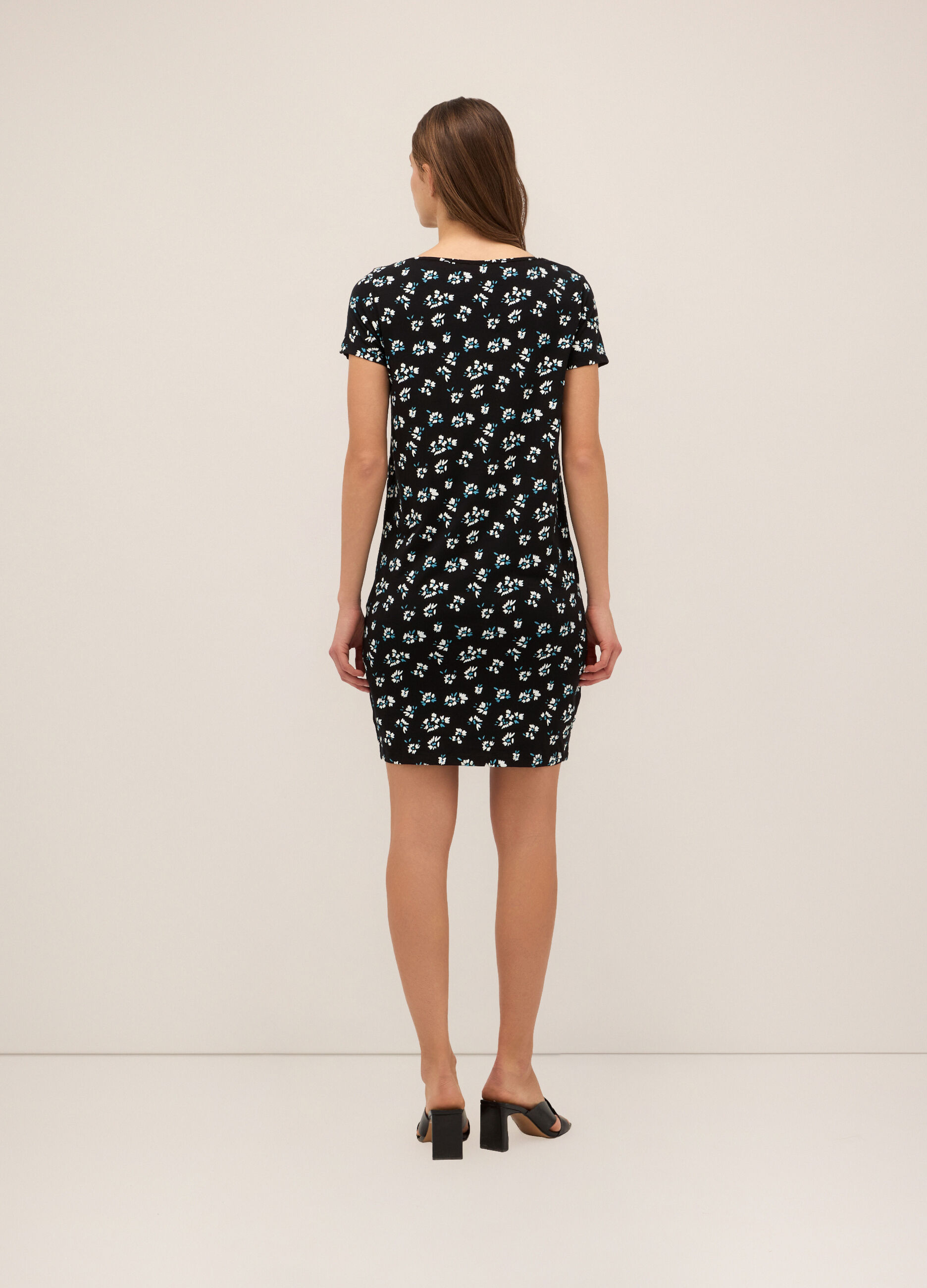 Abito corto in cotone stretch donna_1