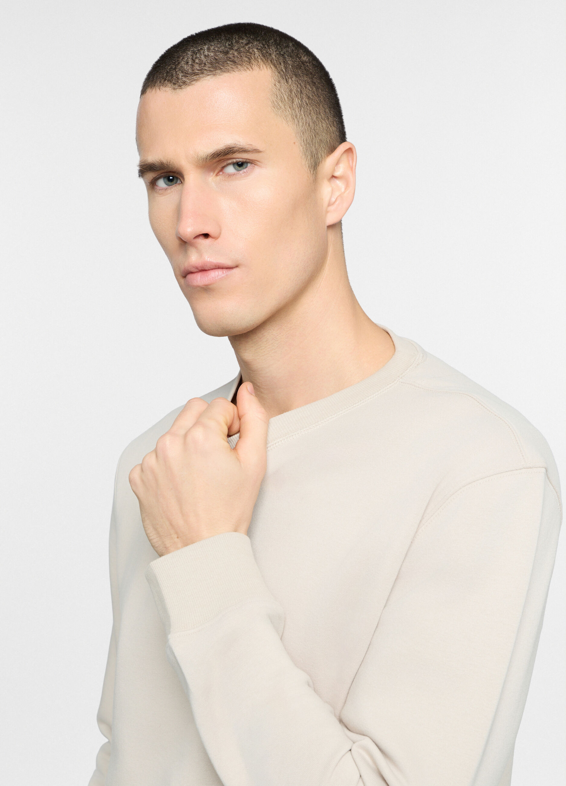 Felpa girocollo in misto cotone uomo_2