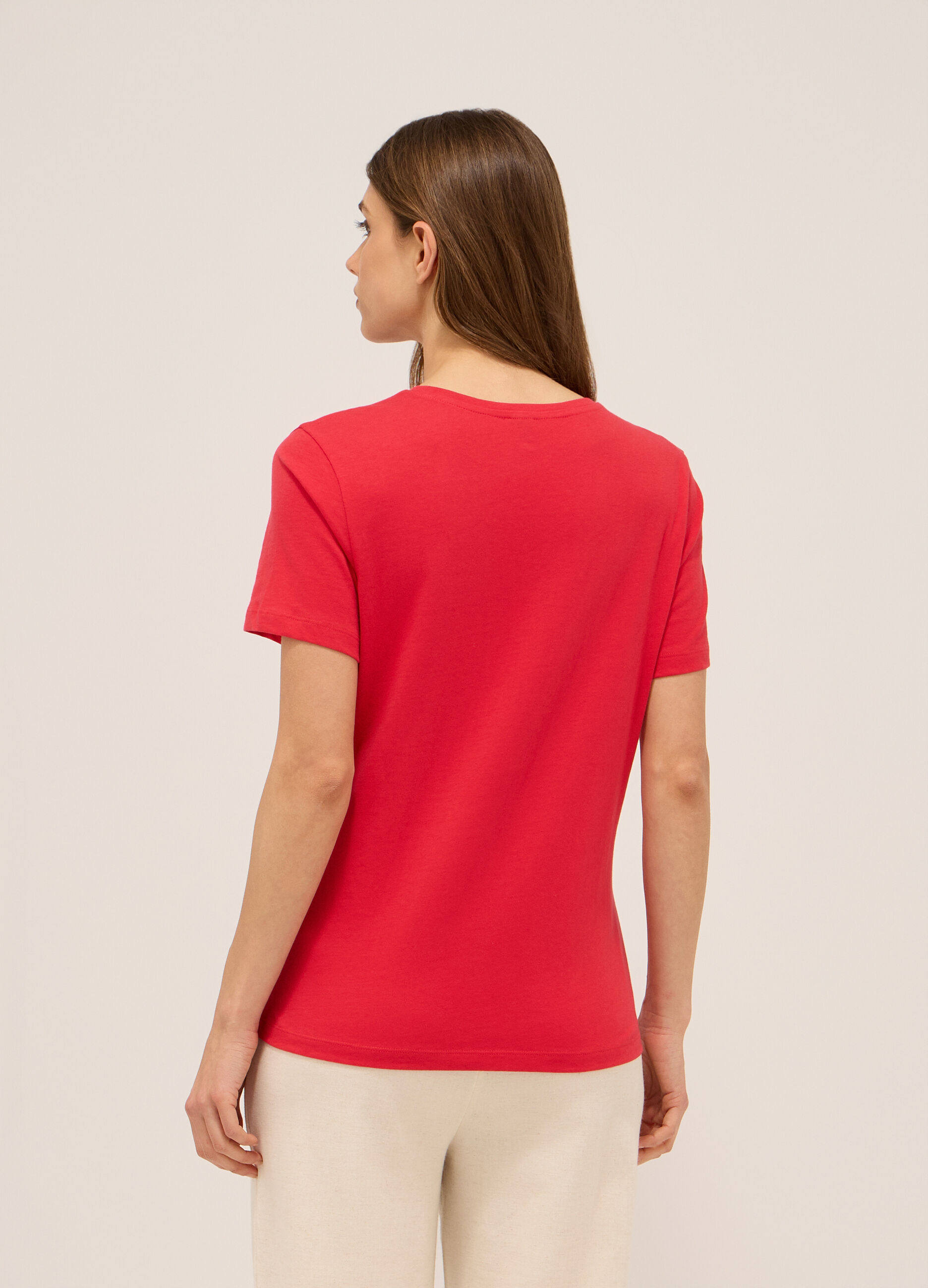 T-shirt in jersey di puro cotone donna_1