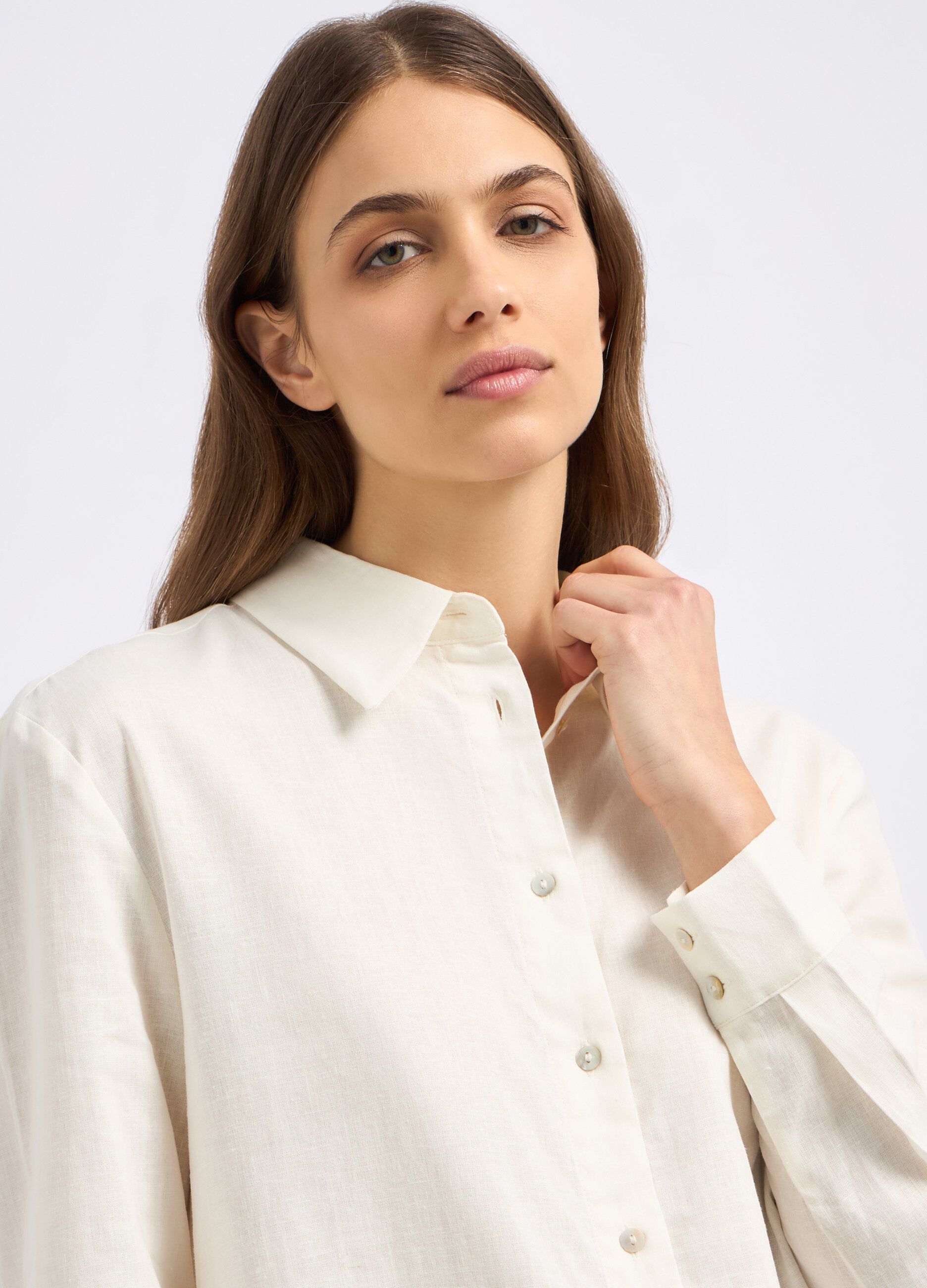 Camicia in misto lino donna_2
